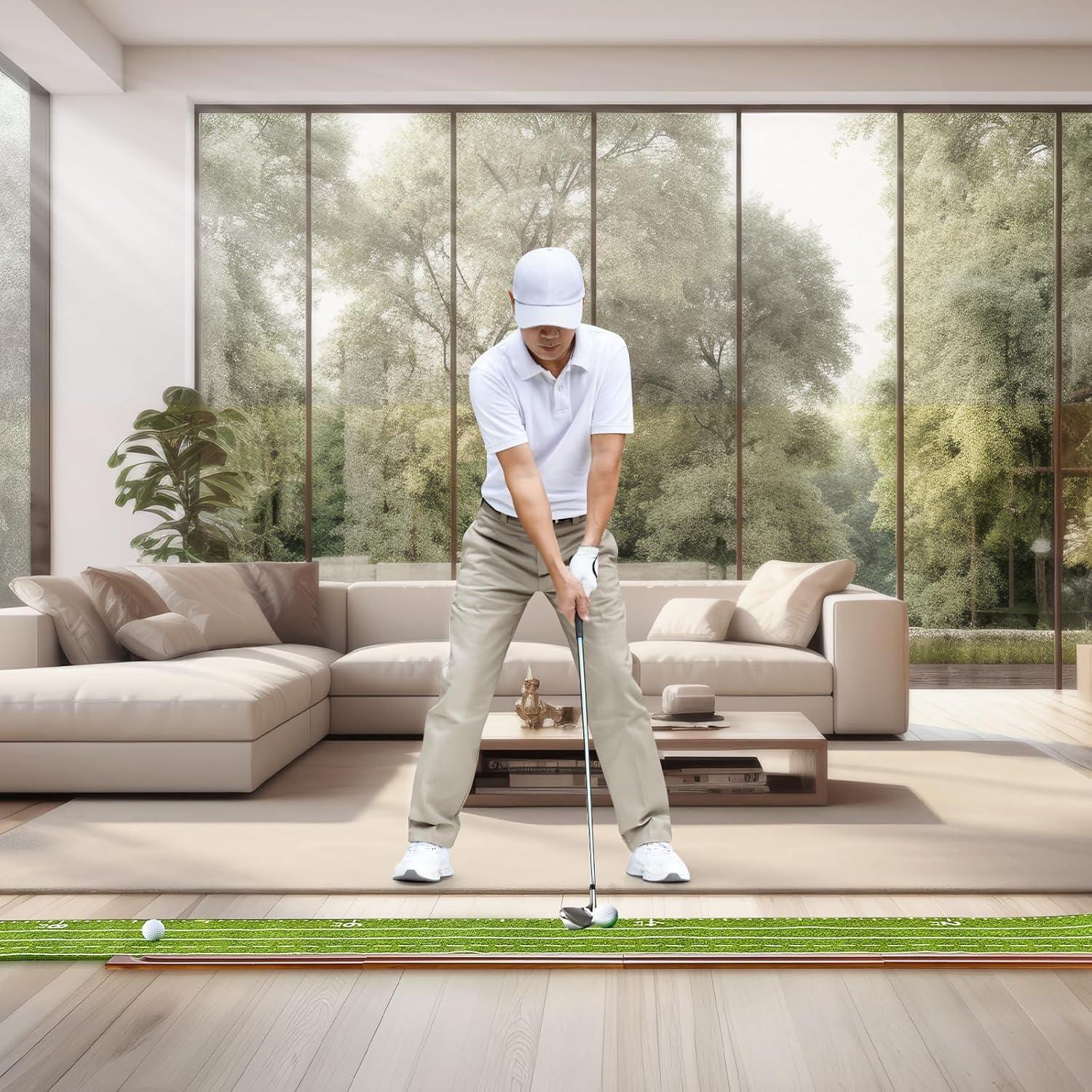 image:imageVEVOR Golf Putting Mat Putting Green Indoor Putting Matt for Indoors Sports Spin n Putt Golf Game Perfect Practice Putting Mat Golf Putting Mats Practice AutoBall Return2 Holes