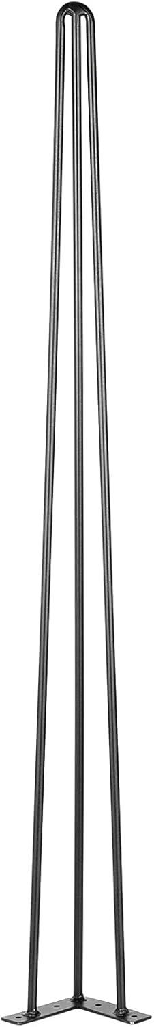 image:imageVEVOR Hairpin Table Legs 18 Black Set of 4 Desk Legs 880lbs Total Load Capacity Hairpin Desk Legs 3 Rods for Bench Desk Dining End Table Chairs Carbon Steel DIY Heavy Duty Furniture Legs40 Inch