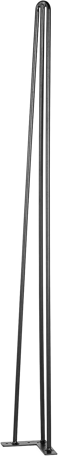 image:imageVEVOR Hairpin Table Legs 18 Black Set of 4 Desk Legs 880lbs Total Load Capacity Hairpin Desk Legs 3 Rods for Bench Desk Dining End Table Chairs Carbon Steel DIY Heavy Duty Furniture Legs40 Inch