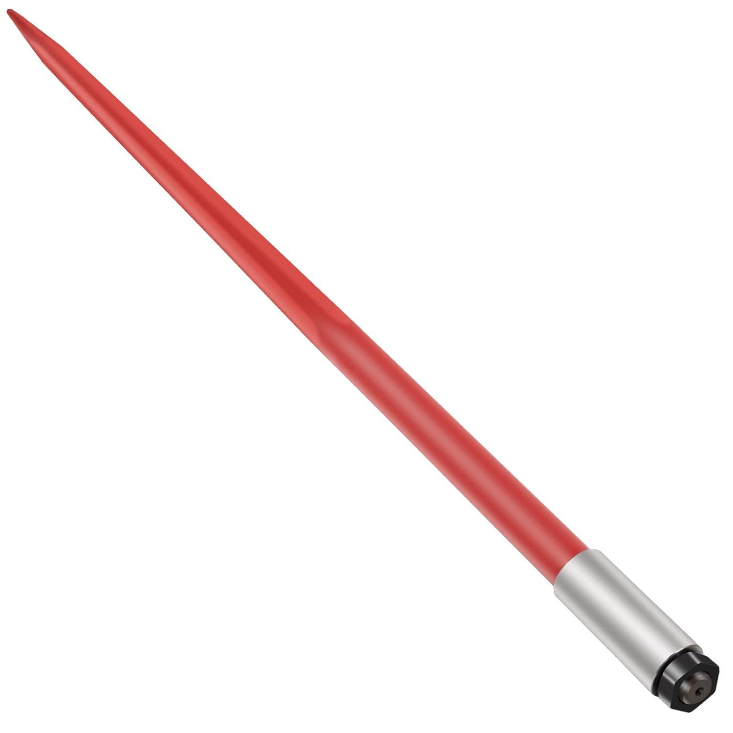 image:imageVEVOR Hay Spear 32 Bale Spear 1350 lbs Capacity Bale Spike Quick Attach Square Hay Bale Spears 1 38 Wide Red Coated Bale Forks Bale Hay Spike with Hex Nut amp Sleeve for Buckets Tractors Loaders49