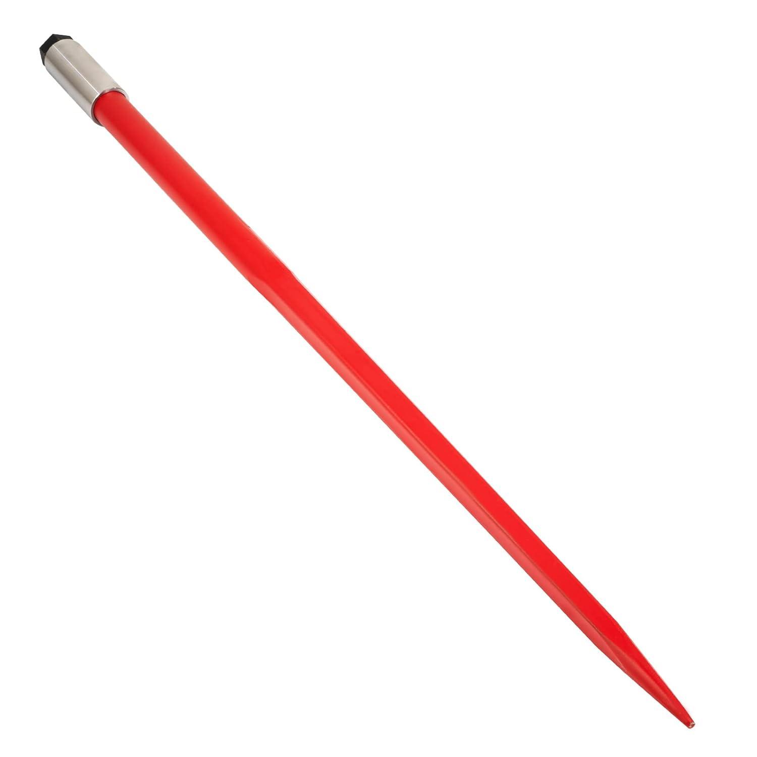 image:imageVEVOR Hay Spear 32 Bale Spear 1350 lbs Capacity Bale Spike Quick Attach Square Hay Bale Spears 1 38 Wide Red Coated Bale Forks Bale Hay Spike with Hex Nut amp Sleeve for Buckets Tractors Loaders49