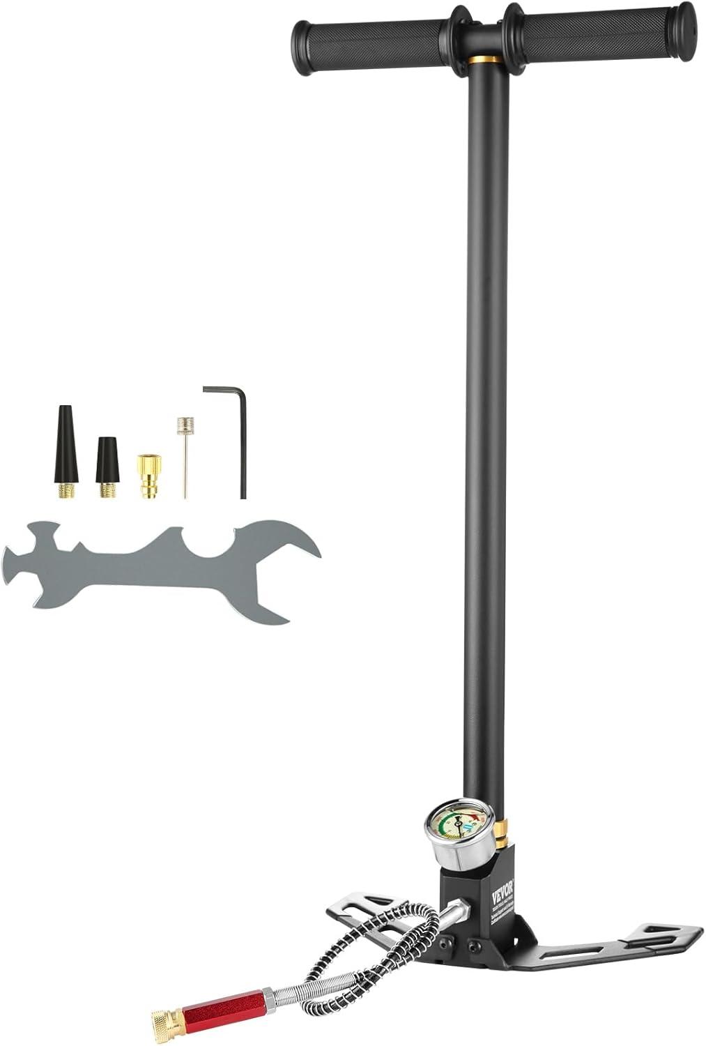 image:imageVEVOR High Pressure Hand Pump 3 Stage Airgun PCP Filling Stirrup Pump 30MPA Black