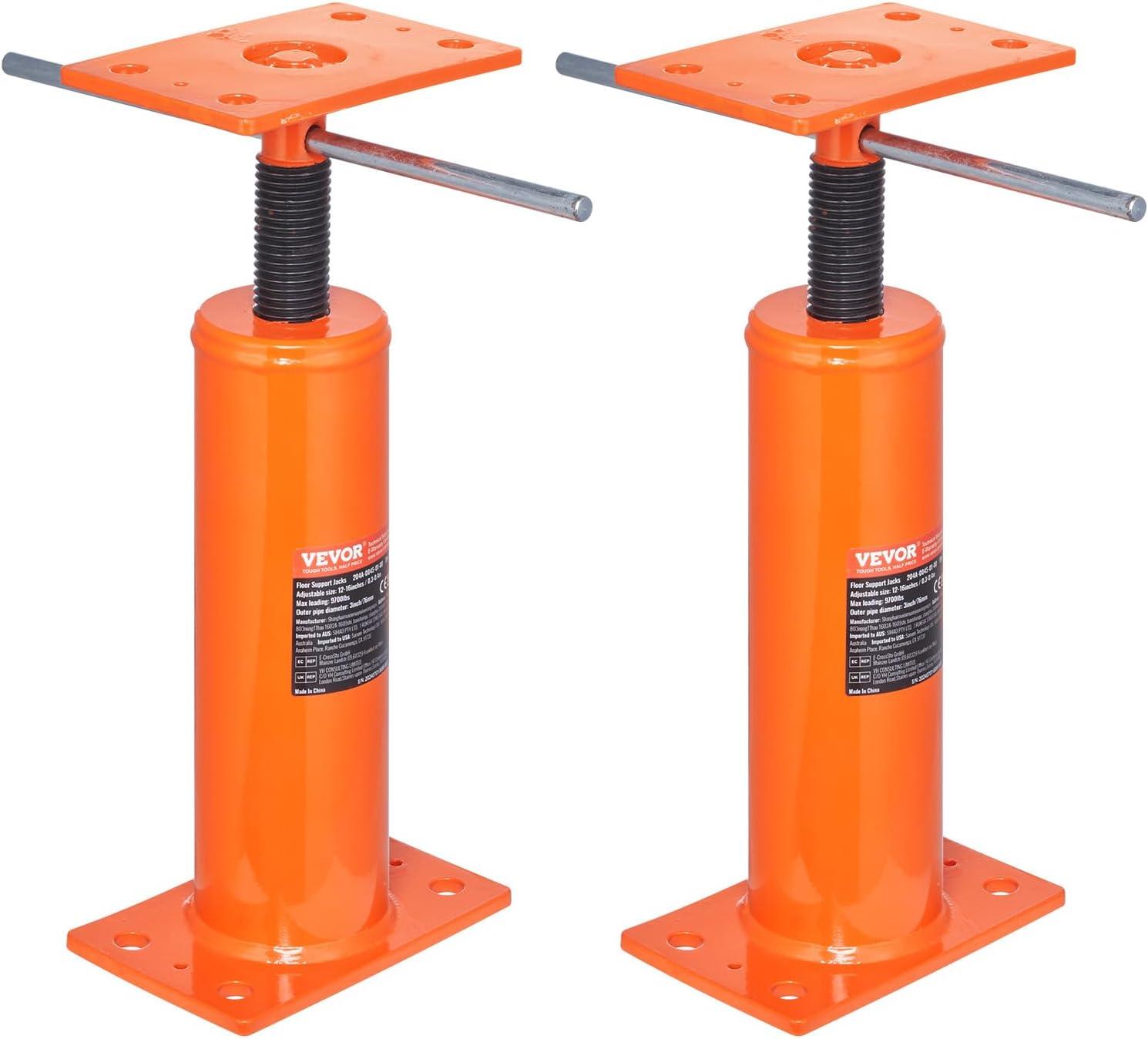 image:imageVEVOR House Floor Jack 54150 Height Range 11200 lbs Max Load Capacity Adjustable Support Beam Basement Jack Post Pole for Leveling Lift Support Steel Telescoping Jack for Temporary Support12162PCS