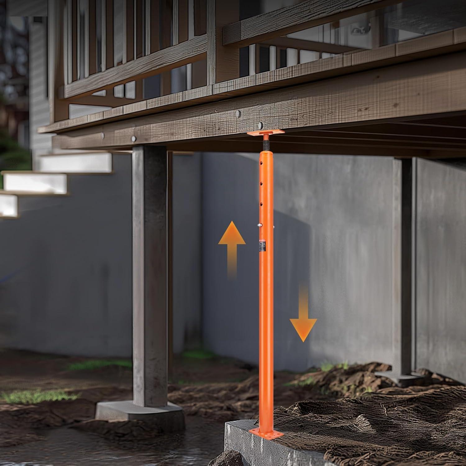 image:imageVEVOR House Floor Jack 56100 Height Range 18000 lbs Max Load Capacity Adjustable Support Beam Basement Jack Post Pole for Leveling Lift Support Steel Telescoping Jack for Temporary Support56100