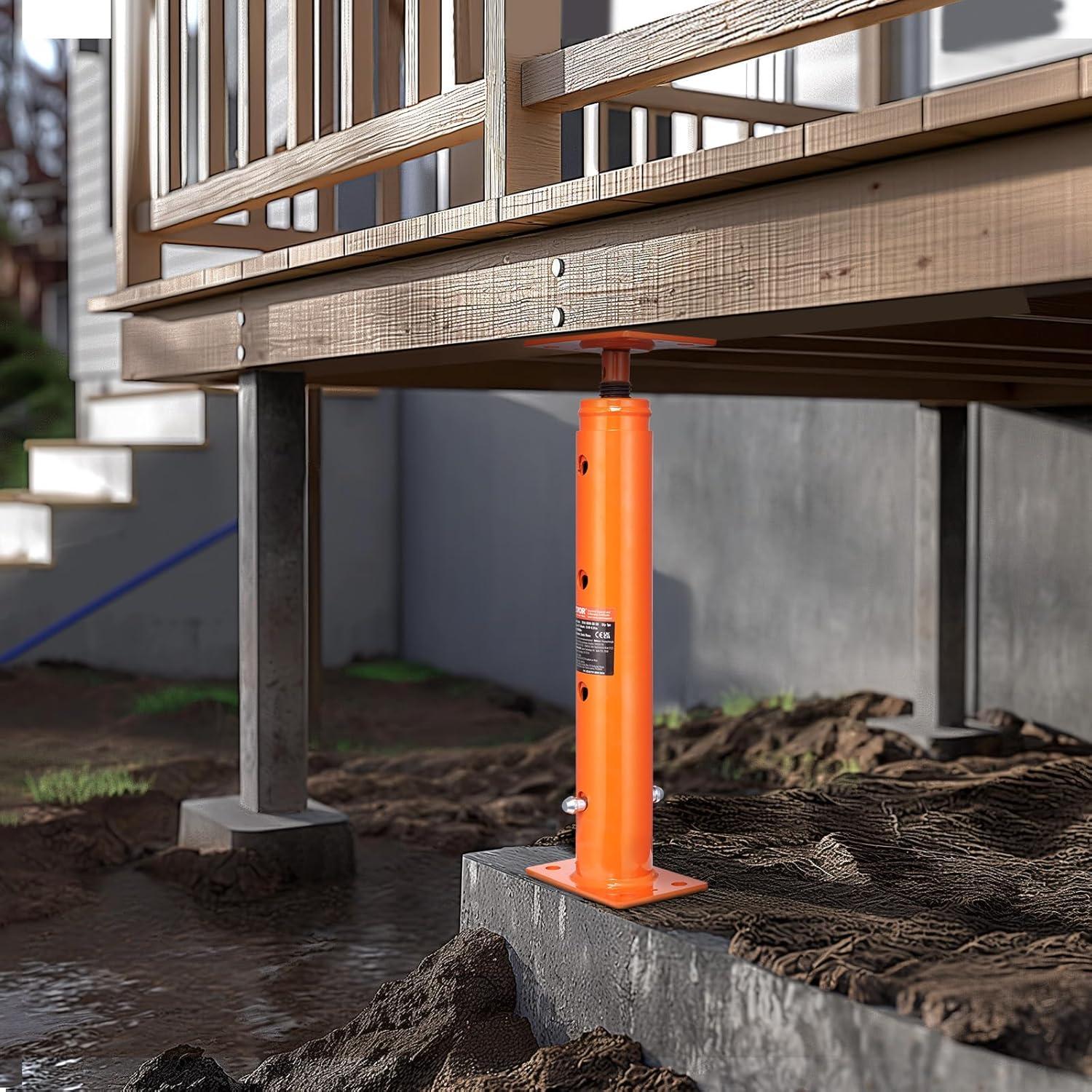 image:imageVEVOR House Floor Jack 56100 Height Range 18000 lbs Max Load Capacity Adjustable Support Beam Basement Jack Post Pole for Leveling Lift Support Steel Telescoping Jack for Temporary Support1936