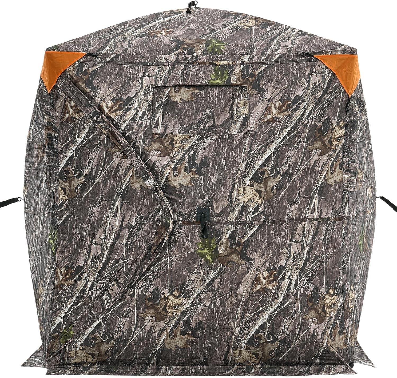 image:imageVEVOR Hunting BlindSee Through Ground Blinds with Carrying Bag 360 Degree Portable Camouflage TentDurable Concealed Shelter with Silent Side Door and Window for Turkey and Deer12 Person270See Through