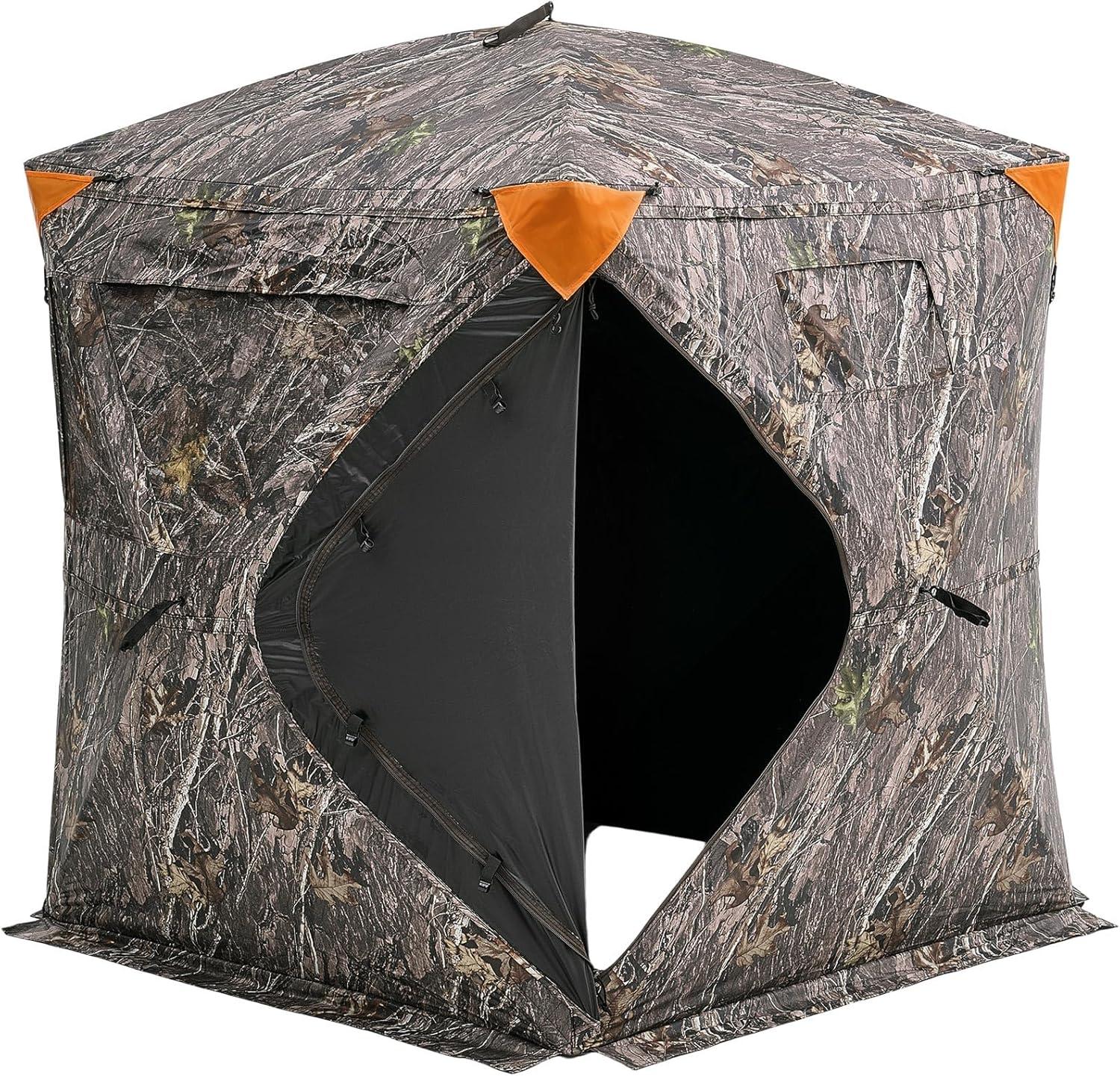 image:imageVEVOR Hunting BlindSee Through Ground Blinds with Carrying Bag 360 Degree Portable Camouflage TentDurable Concealed Shelter with Silent Side Door and Window for Turkey and Deer12 Person270See Through