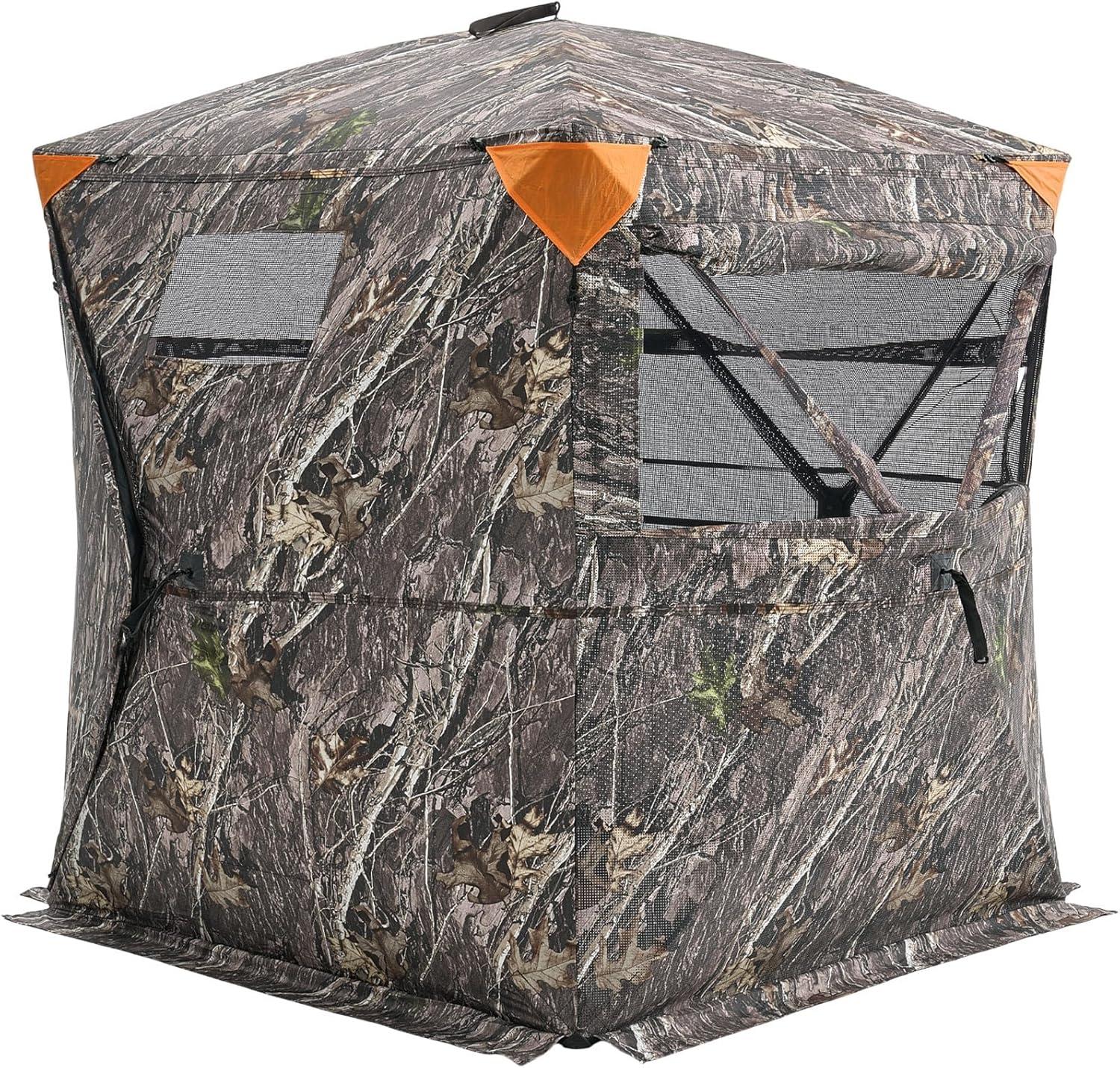 image:imageVEVOR Hunting BlindSee Through Ground Blinds with Carrying Bag 360 Degree Portable Camouflage TentDurable Concealed Shelter with Silent Side Door and Window for Turkey and Deer12 Person270See Through