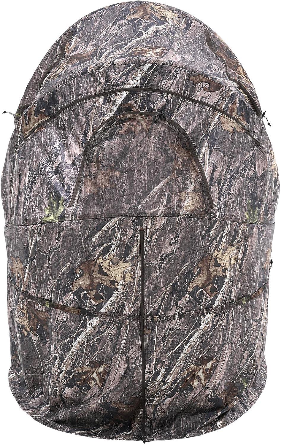 image:imageVEVOR Hunting BlindSee Through Ground Blinds with Carrying Bag 360 Degree Portable Camouflage TentDurable Concealed Shelter with Silent Side Door and Window for Turkey and DeerSingle Person