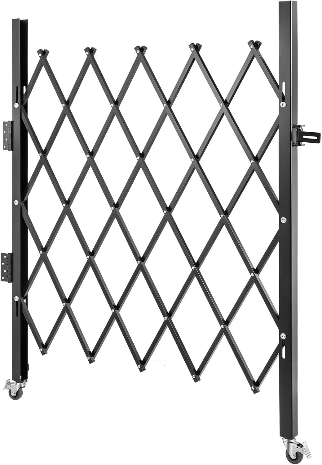 image:imageVEVOR Hx12W Double 12W Folding Security Gate 612 H x 12 W Black 78 Sq Ft5157 H x 66 W