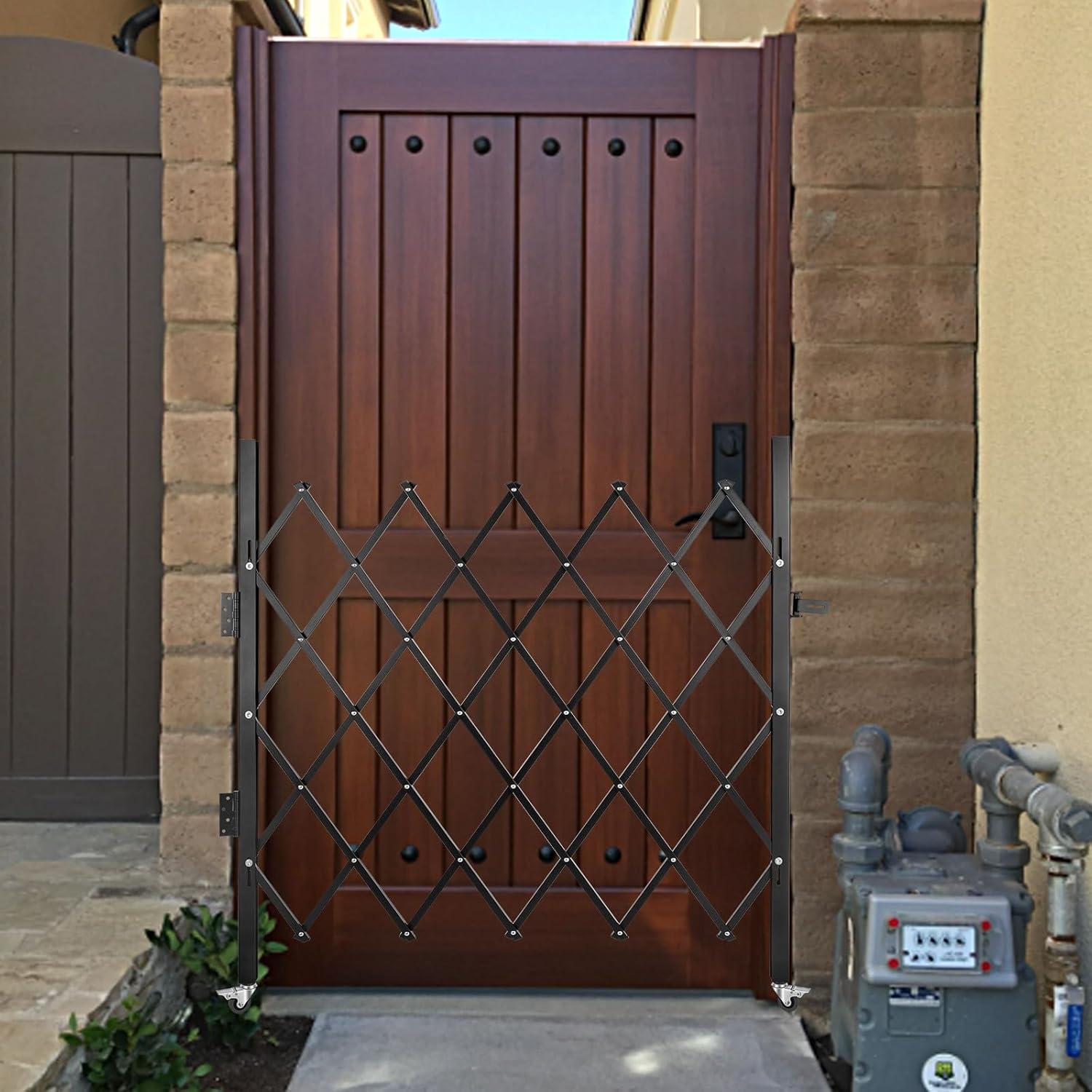 image:imageVEVOR Hx12W Double 12W Folding Security Gate 612 H x 12 W Black 78 Sq Ft5157 H x 66 W