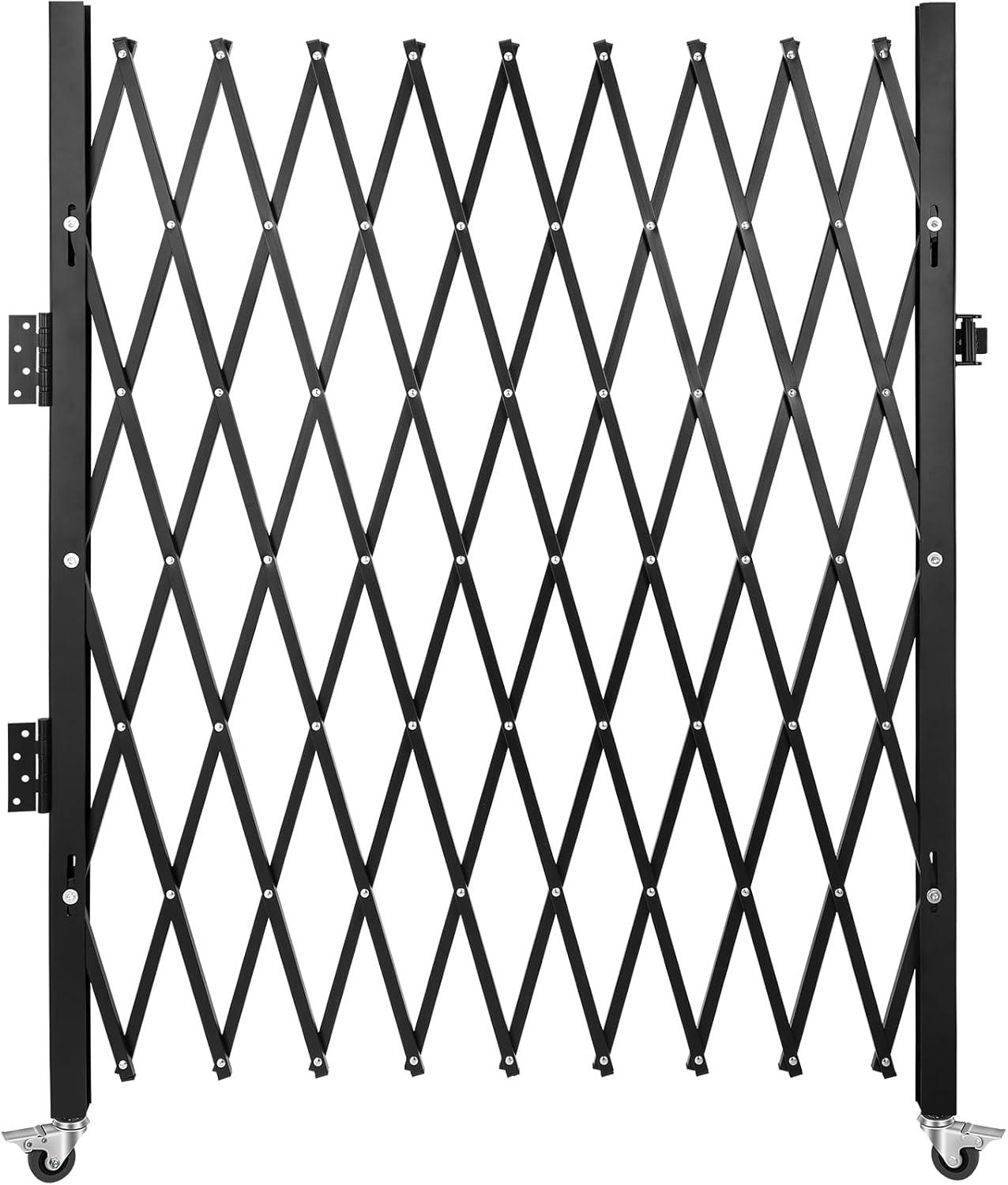 image:imageVEVOR Hx12W Double 12W Folding Security Gate 612 H x 12 W Black 78 Sq Ft5157 x 75 in43 x 62 ft