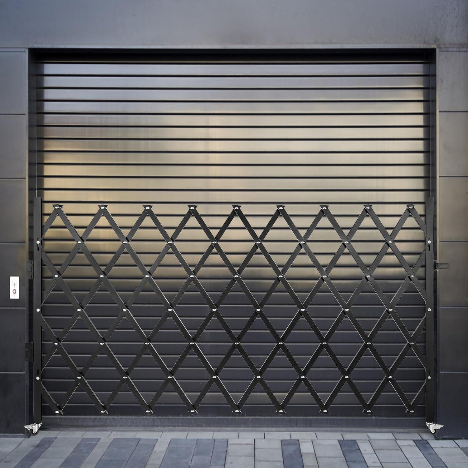 image:imageVEVOR Hx12W Double 12W Folding Security Gate 612 H x 12 W Black 78 Sq Ft5157 x 75 in43 x 62 ft