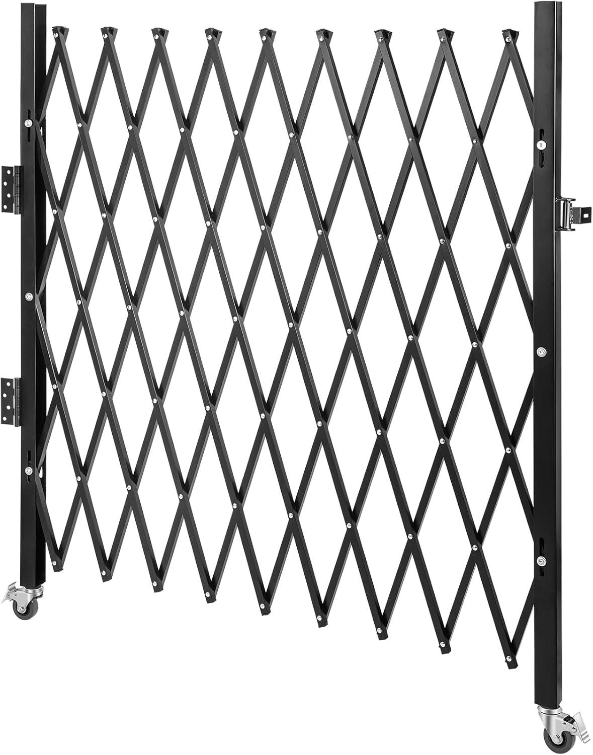 image:imageVEVOR Hx12W Double 12W Folding Security Gate 612 H x 12 W Black 78 Sq Ft5157 x 75 in43 x 62 ft