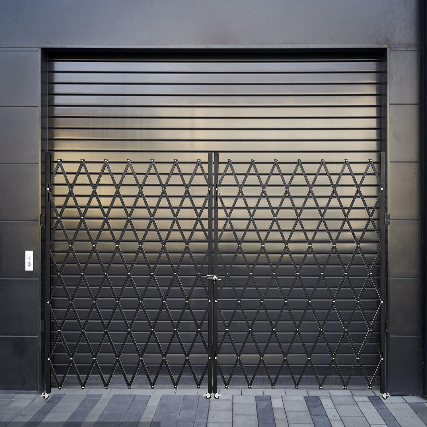 image:imageVEVOR Hx12W Double 12W Folding Security Gate 612 H x 12 W Black 78 Sq Ft6339 H x 122 W