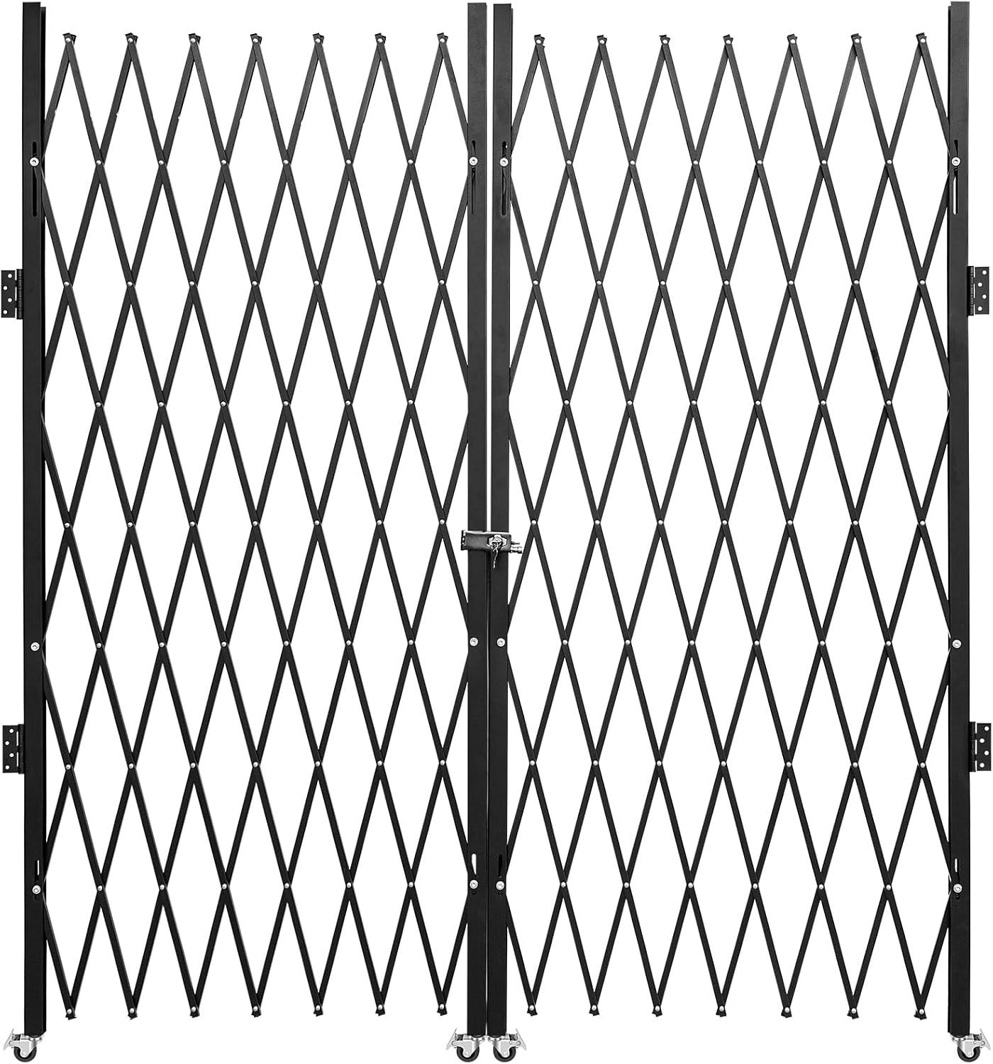 image:imageVEVOR Hx12W Double 12W Folding Security Gate 612 H x 12 W Black 78 Sq Ft6339 H x 122 W