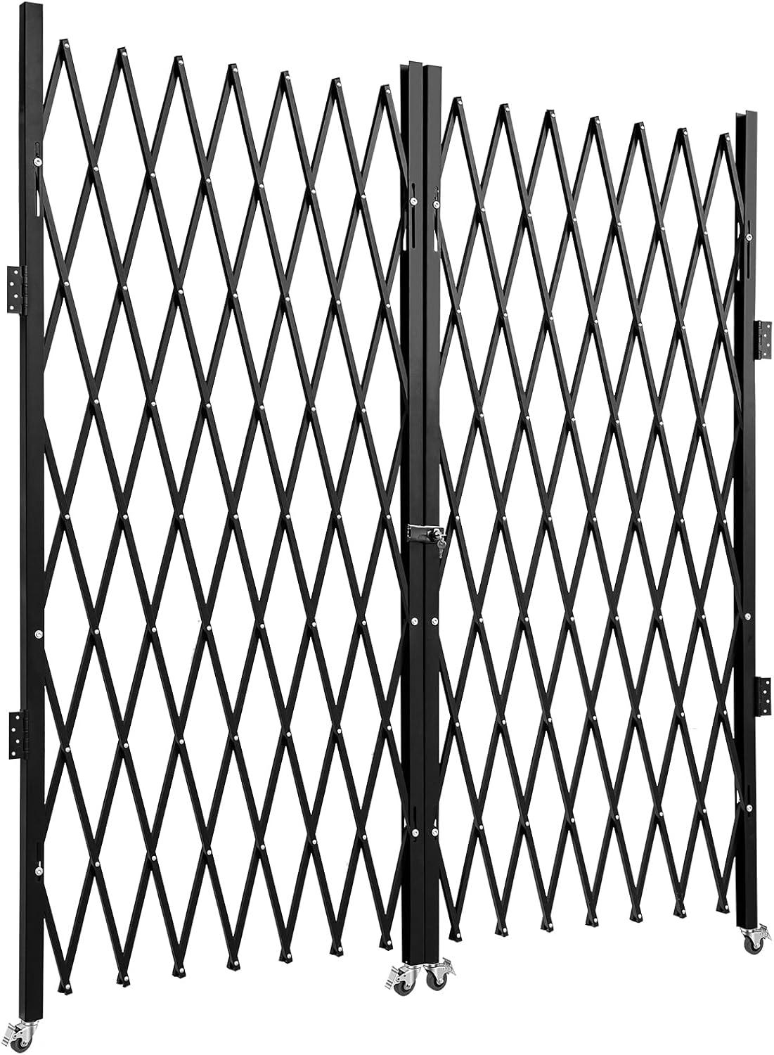 image:imageVEVOR Hx12W Double 12W Folding Security Gate 612 H x 12 W Black 78 Sq Ft6339 H x 122 W