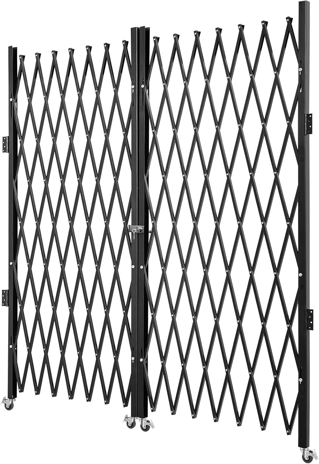 image:imageVEVOR Hx12W Double 12W Folding Security Gate 612 H x 12 W Black 78 Sq Ft87 H x 150 W