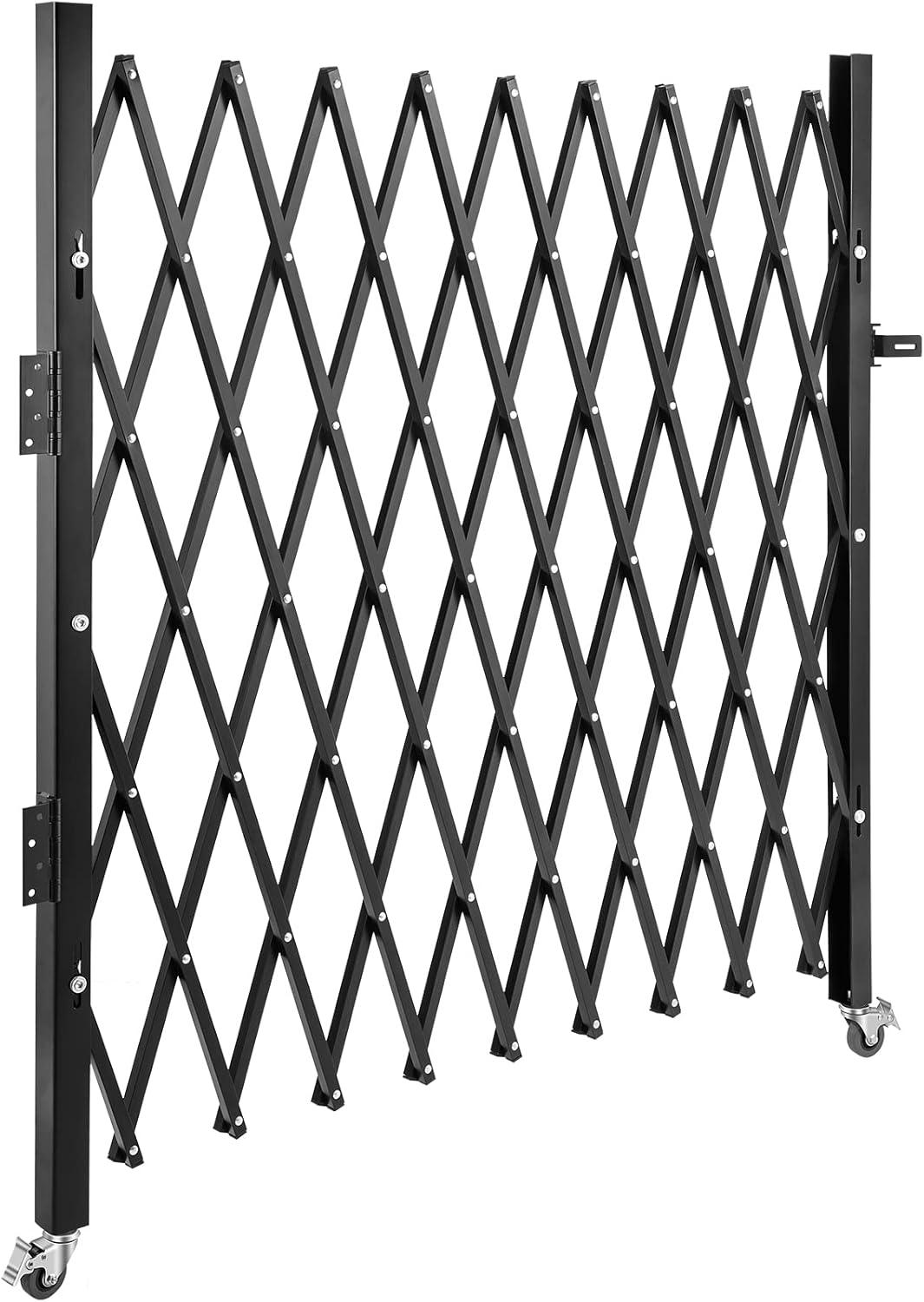 image:imageVEVOR Hx12W Double 12W Folding Security Gate 612 H x 12 W Black 78 Sq Ft87 H x 85 W