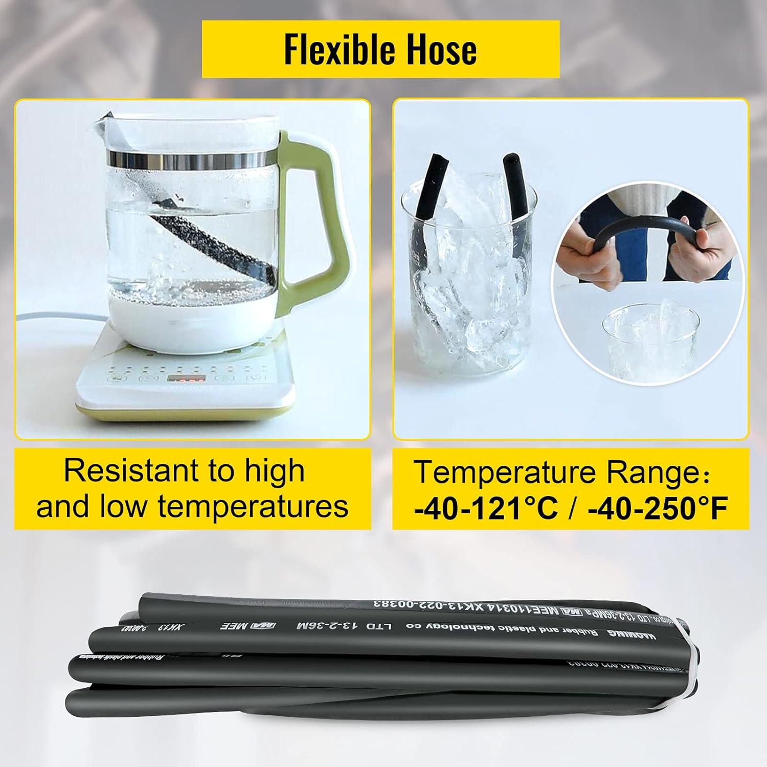 image:imageVEVOR Hydraulic Hose 50 Feet Rubber Hydraulic Hoses with 2 HighTensile Steel Wire Braid Inner Diameter 12 Inch 5000 PSI Max Bulk Hydraulic Hose 40 F to 250 F Hydraulic Oil Flexible Hose50 FT