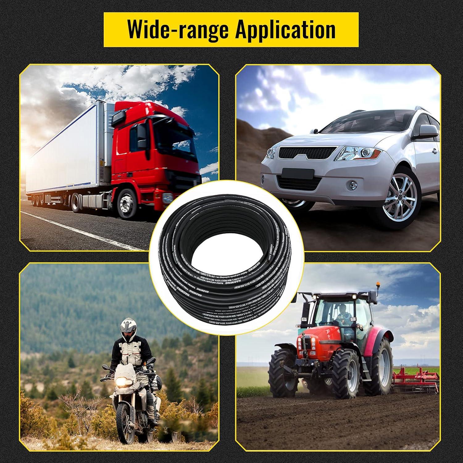 image:imageVEVOR Hydraulic Hose 50 Feet Rubber Hydraulic Hoses with 2 HighTensile Steel Wire Braid Inner Diameter 12 Inch 5000 PSI Max Bulk Hydraulic Hose 40 F to 250 F Hydraulic Oil Flexible Hose328 FT
