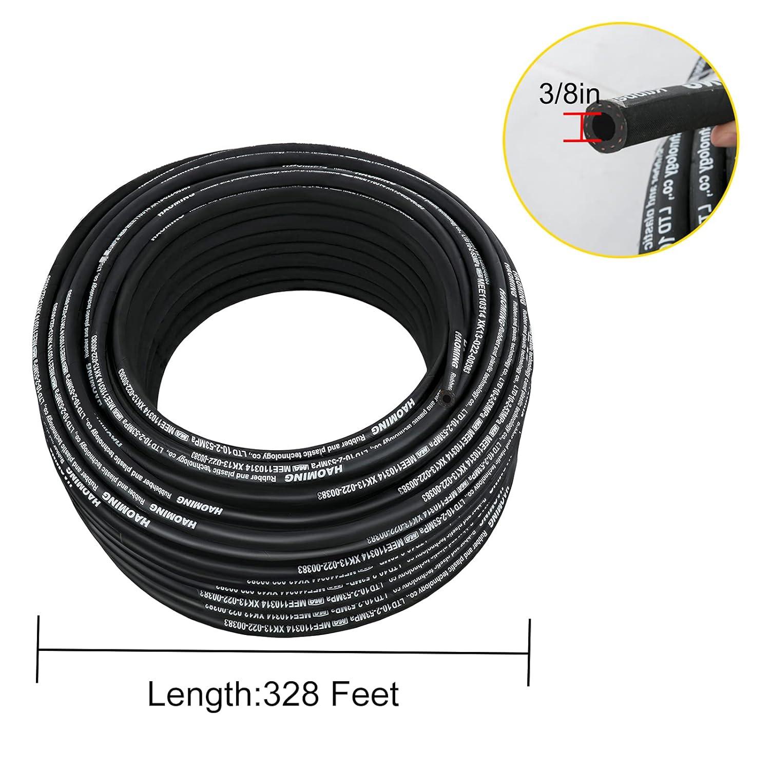 image:imageVEVOR Hydraulic Hose 50 Feet Rubber Hydraulic Hoses with 2 HighTensile Steel Wire Braid Inner Diameter 12 Inch 5000 PSI Max Bulk Hydraulic Hose 40 F to 250 F Hydraulic Oil Flexible Hose328 FT