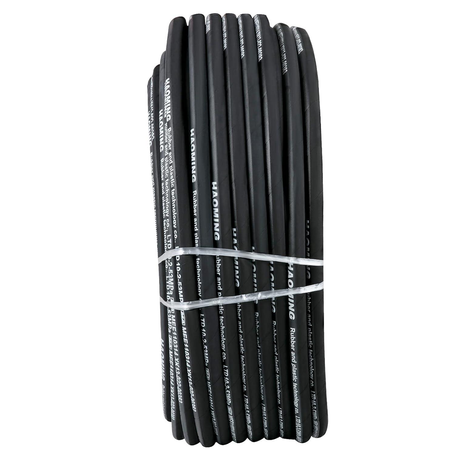 image:imageVEVOR Hydraulic Hose 50 Feet Rubber Hydraulic Hoses with 2 HighTensile Steel Wire Braid Inner Diameter 12 Inch 5000 PSI Max Bulk Hydraulic Hose 40 F to 250 F Hydraulic Oil Flexible Hose328 FT
