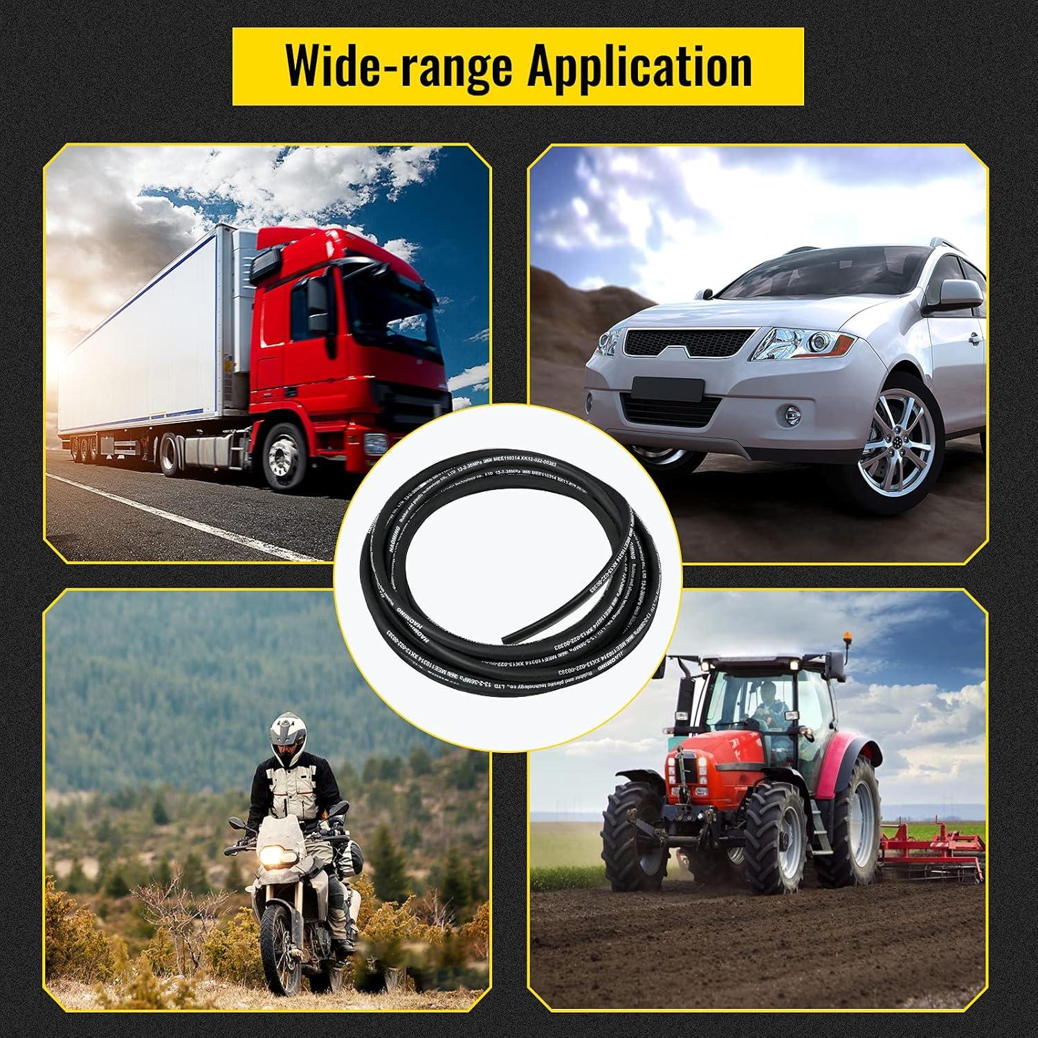 image:imageVEVOR Hydraulic Hose 50 Feet Rubber Hydraulic Hoses with 2 HighTensile Steel Wire Braid Inner Diameter 12 Inch 5000 PSI Max Bulk Hydraulic Hose 40 F to 250 F Hydraulic Oil Flexible Hose50 FT
