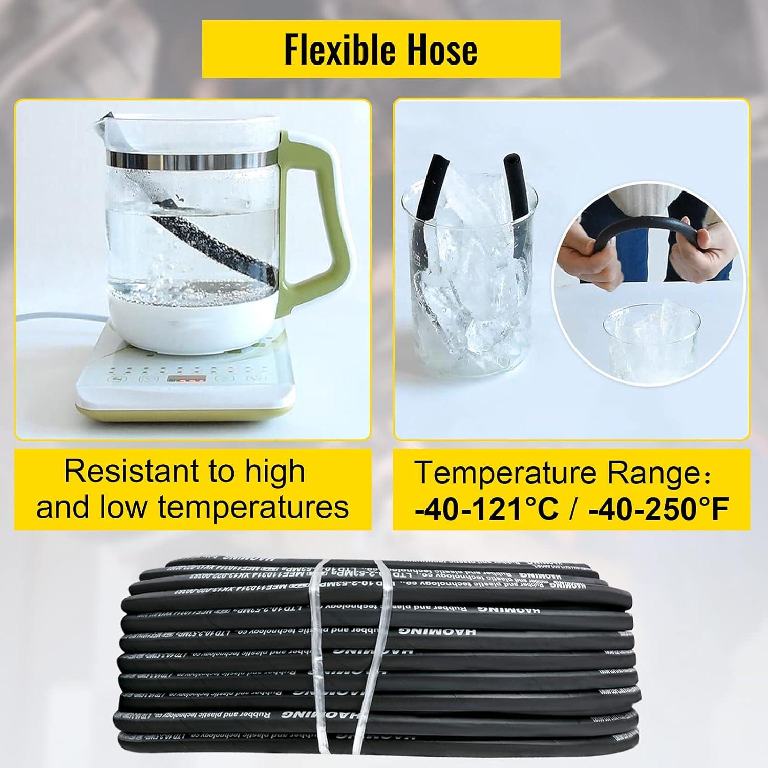 image:imageVEVOR Hydraulic Hose 50 Feet Rubber Hydraulic Hoses with 2 HighTensile Steel Wire Braid Inner Diameter 12 Inch 5000 PSI Max Bulk Hydraulic Hose 40 F to 250 F Hydraulic Oil Flexible Hose328 FT
