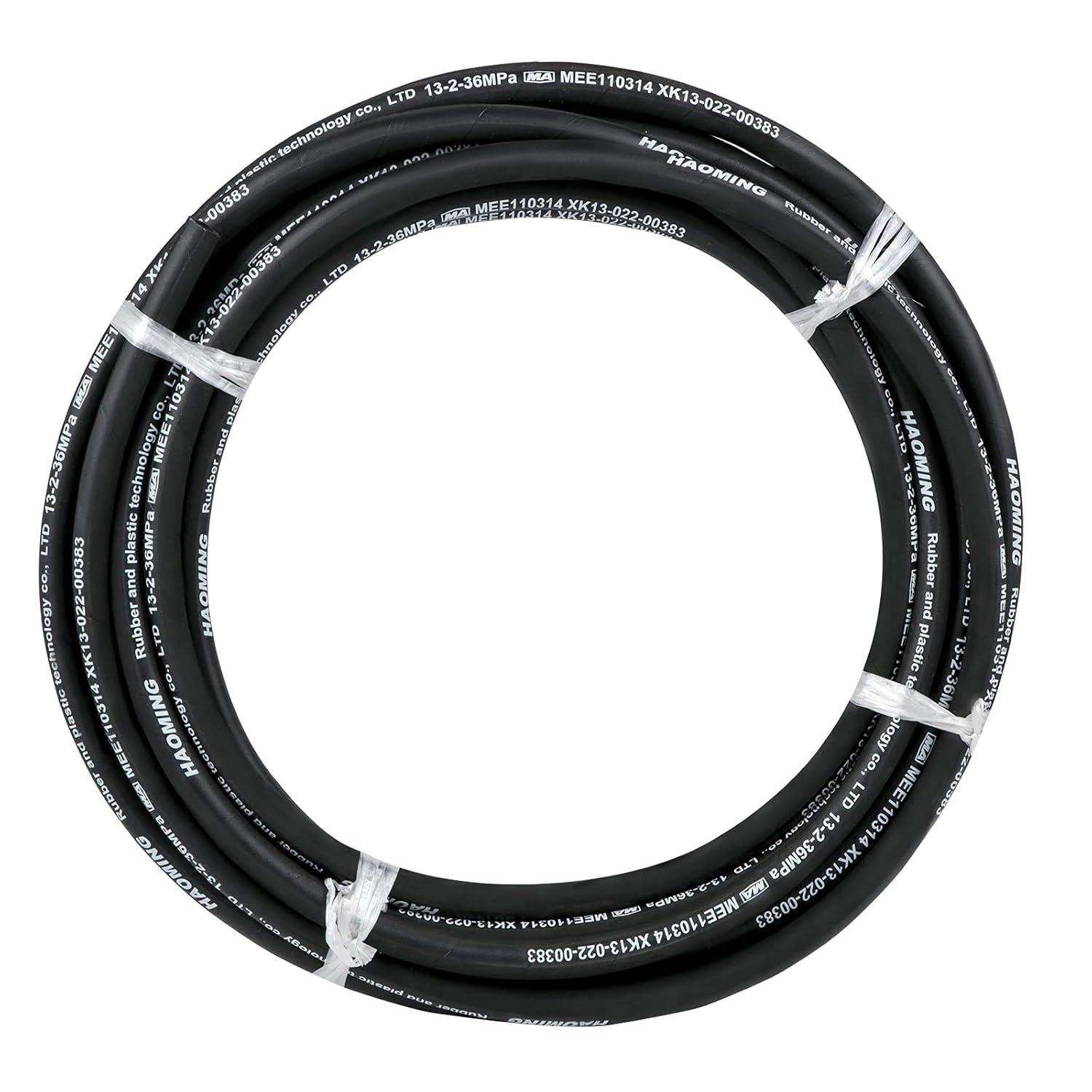 image:imageVEVOR Hydraulic Hose 50 Feet Rubber Hydraulic Hoses with 2 HighTensile Steel Wire Braid Inner Diameter 12 Inch 5000 PSI Max Bulk Hydraulic Hose 40 F to 250 F Hydraulic Oil Flexible Hose50 FT