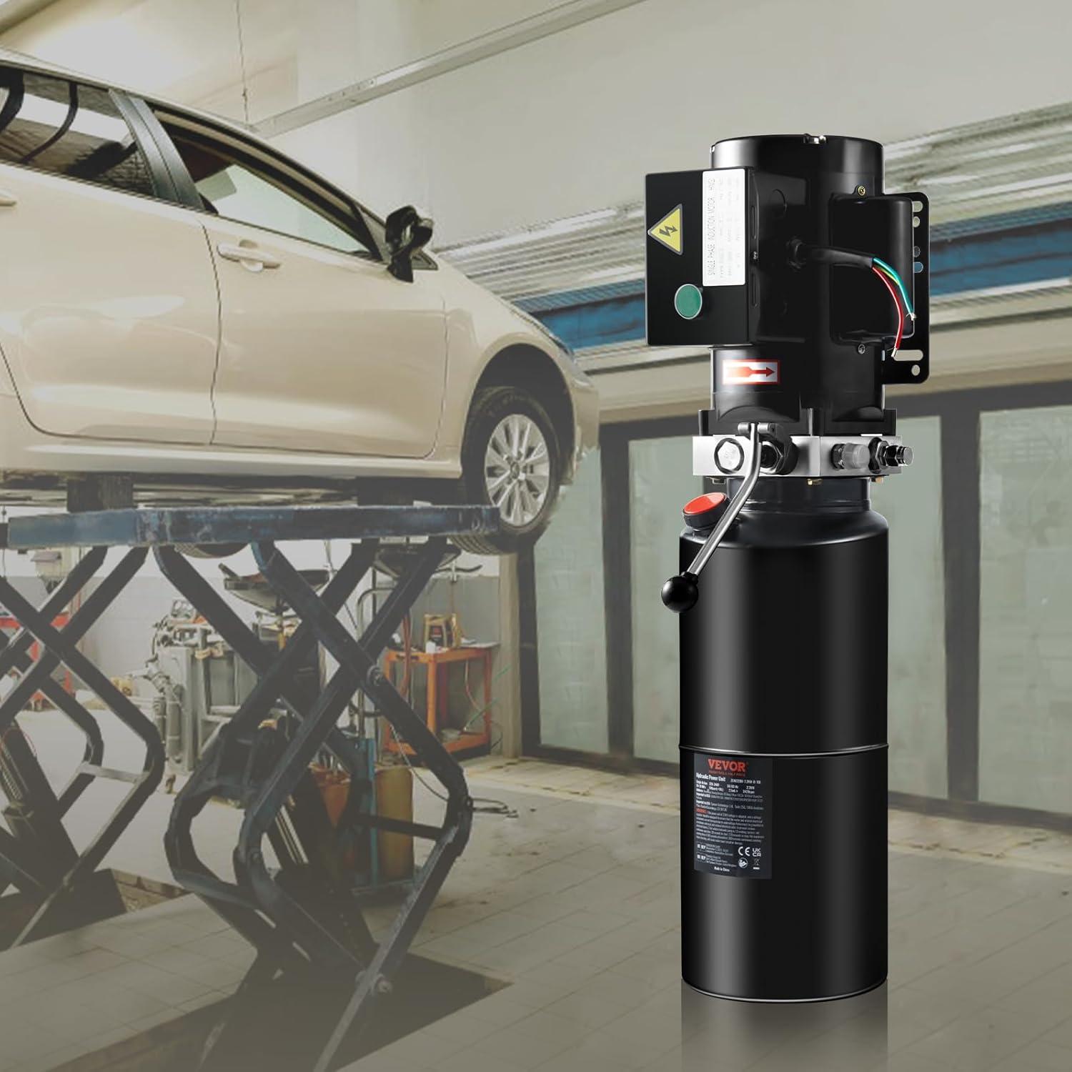 image:imageVEVOR Hydraulic Pump Double Acting 4 Way Hydraulic Power Unit Double Solenoid Hydraulic Power Pack 12V DC Hydraulic Power Pump with 45Liter Reservoir for Dump Trailer Car Lifting10 Quart
