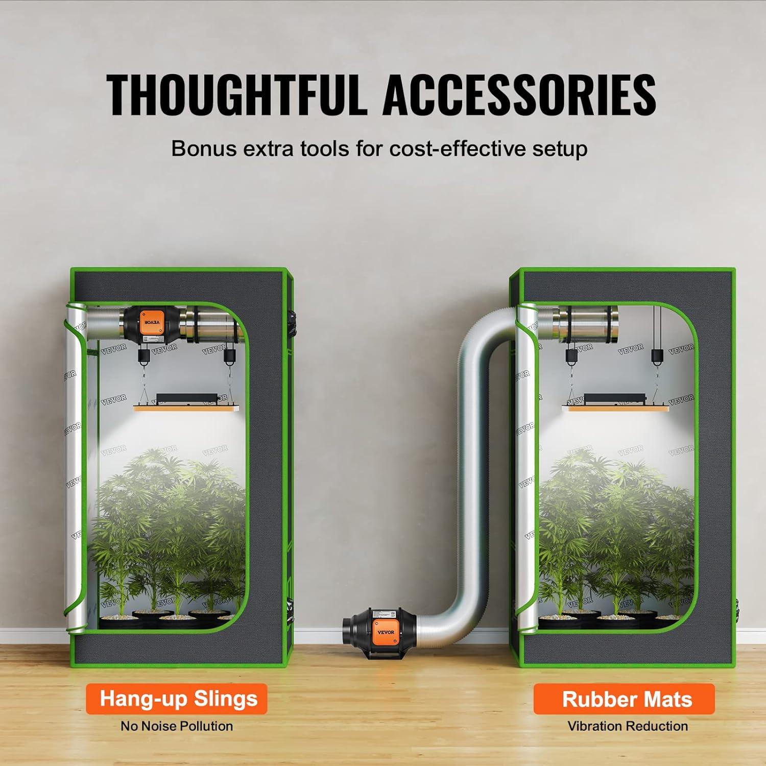 image:imageVEVOR Inline Duct Fan 6Inch 400 CFM with Variable Speed Controller Quiet ACMotor Ventilation Exhaust Fan for Cooling Booster Grow Tents Hydroponics4 Fan Variable Speed Controller