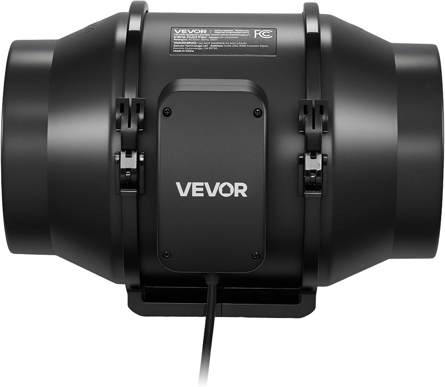 image:imageVEVOR Inline Duct Fan 6Inch 400 CFM with Variable Speed Controller Quiet ACMotor Ventilation Exhaust Fan for Cooling Booster Grow Tents Hydroponics6 Inline Fan