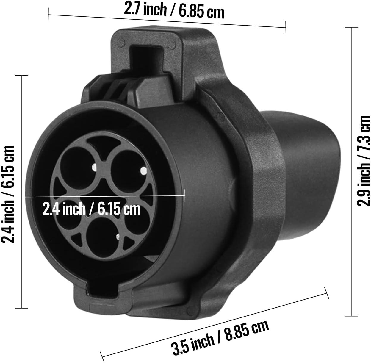 image:imageVEVOR J1772 to Tesla Charger Adapter 80 Amp 240V AC SAE J1772 EV Charging Adapter to Tesla Plug with Storage Bag AntiDrop Lock IP65 Compatible with Tesla Model 3 Y S XJ1772 to Tesla 80A