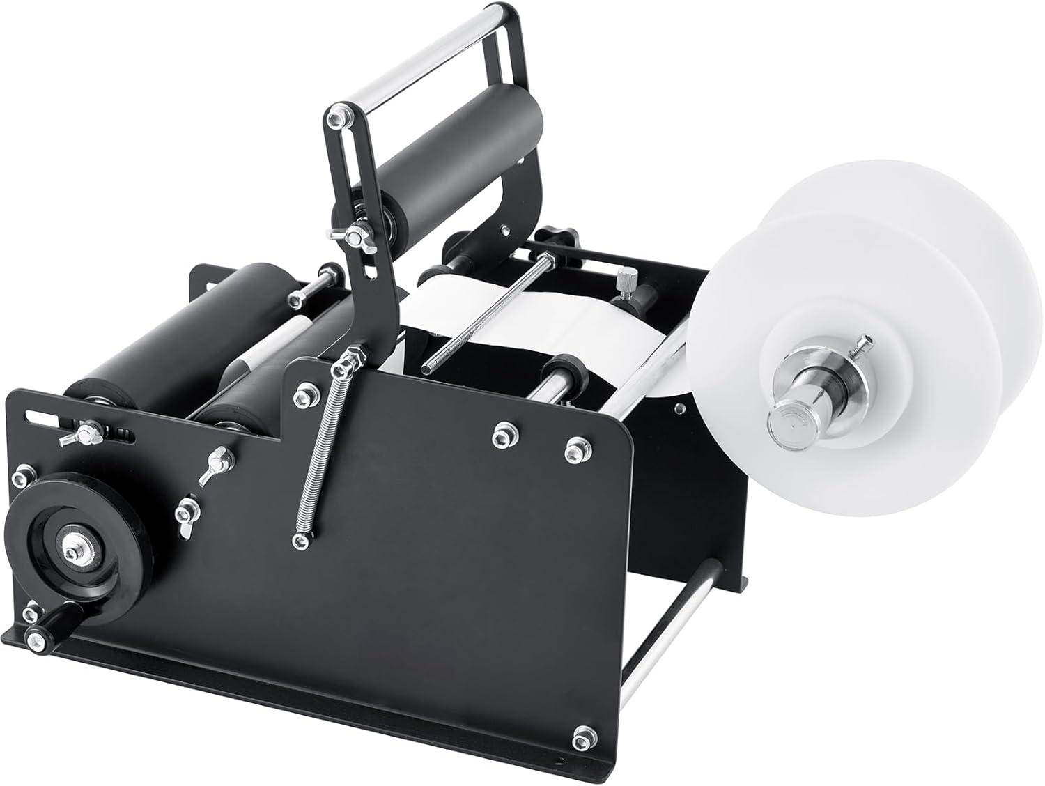 image:imageVEVOR Manual Round Labeling Machine 1520pcsmin Applicator for Round Bottles Adjustable for 078472 inch Diameter with Pressing BarRound Labeling