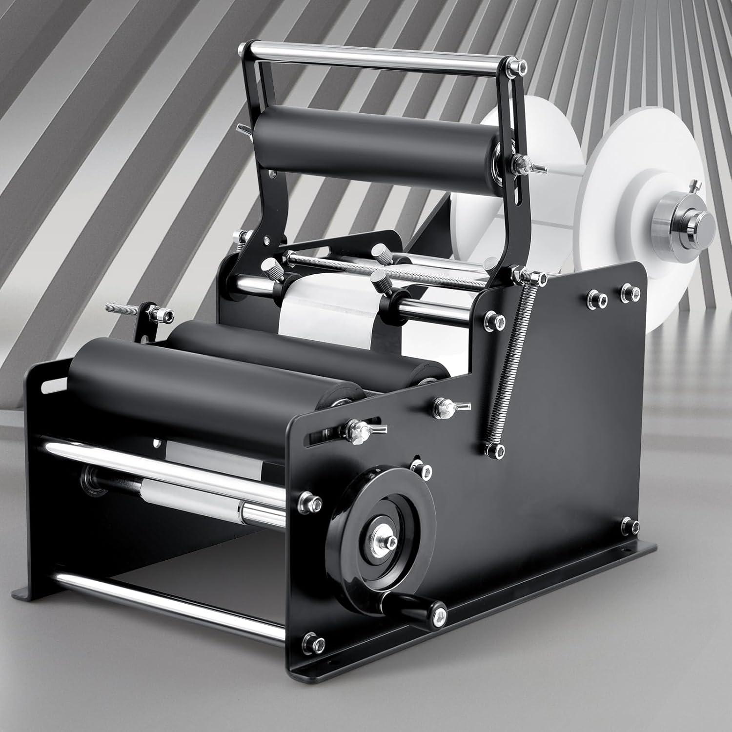 image:imageVEVOR Manual Round Labeling Machine 1520pcsmin Applicator for Round Bottles Adjustable for 078472 inch Diameter with Pressing BarRound Labeling