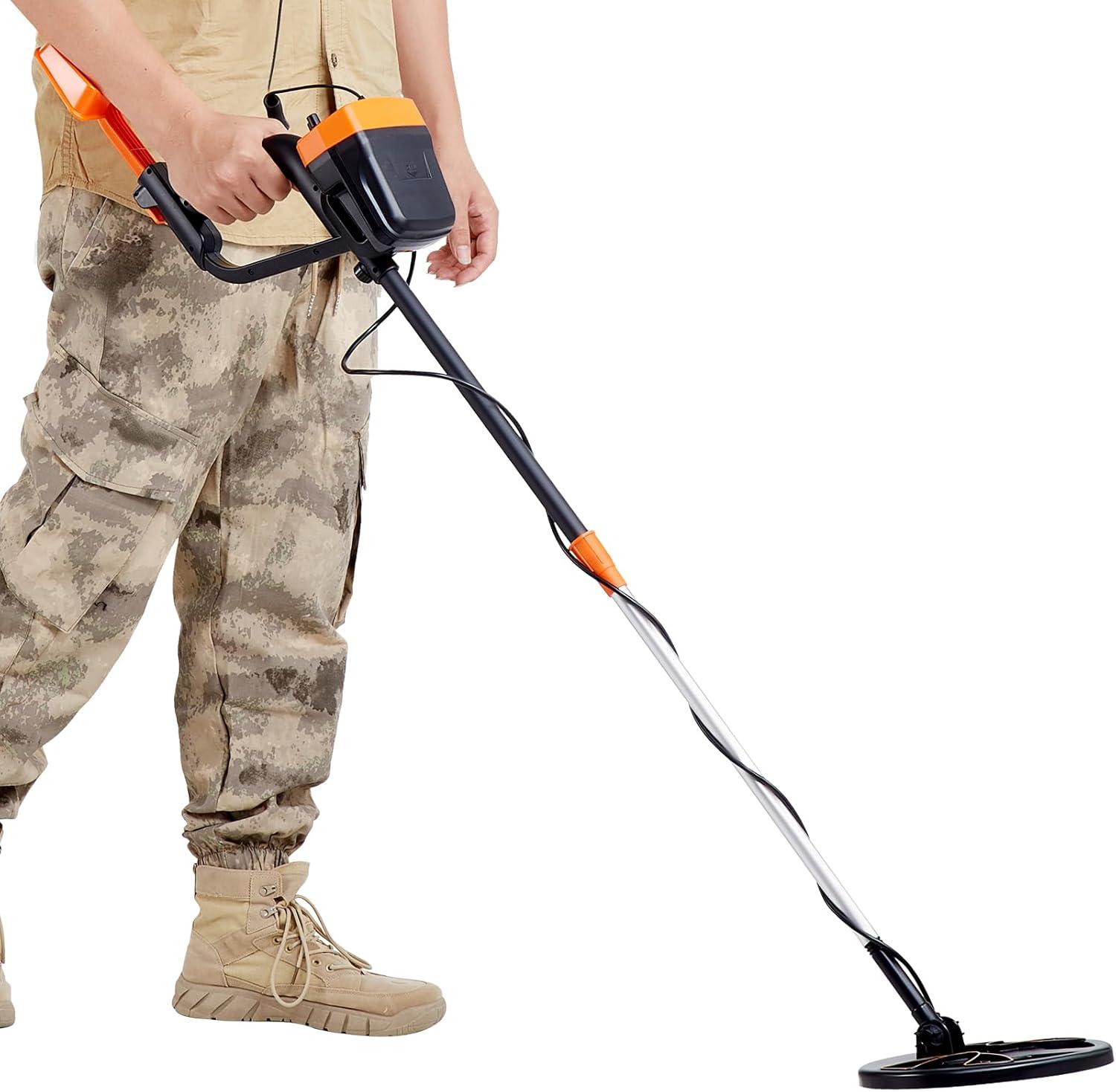 image:imageVEVOR Metal Detector for Adults amp Kids 10 Inch Waterproof Search Coil with LCD Display 7 Modes Adjustable 4152 Aluminum Stem DSP Chip Higher Accuracy Gold Detector 10 Detection Depth8inch