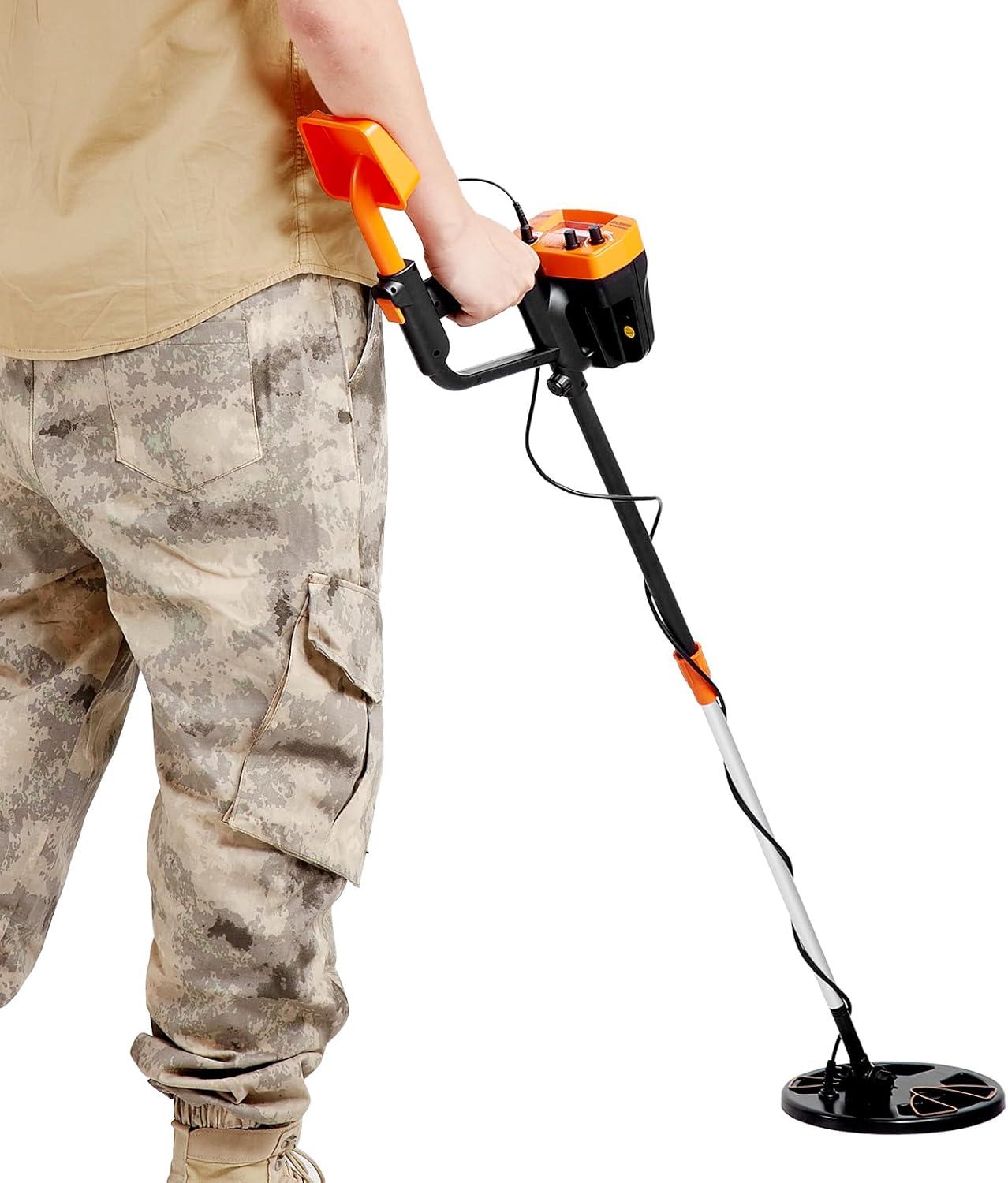 image:imageVEVOR Metal Detector for Adults amp Kids 10 Inch Waterproof Search Coil with LCD Display 7 Modes Adjustable 4152 Aluminum Stem DSP Chip Higher Accuracy Gold Detector 10 Detection Depth8inch