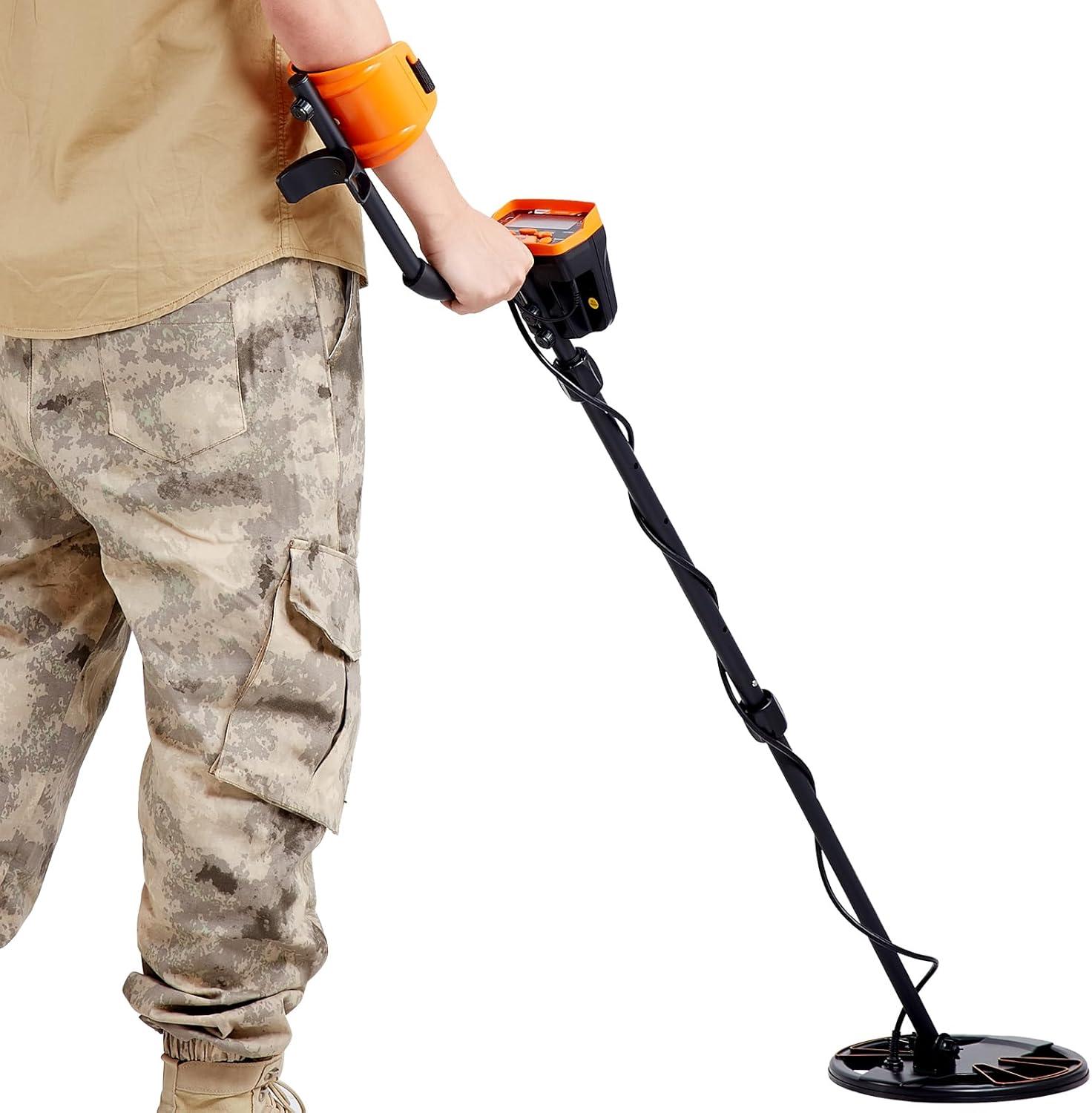 image:imageVEVOR Metal Detector for Adults amp Kids 10 Inch Waterproof Search Coil with LCD Display 7 Modes Adjustable 4152 Aluminum Stem DSP Chip Higher Accuracy Gold Detector 10 Detection Depth10inch
