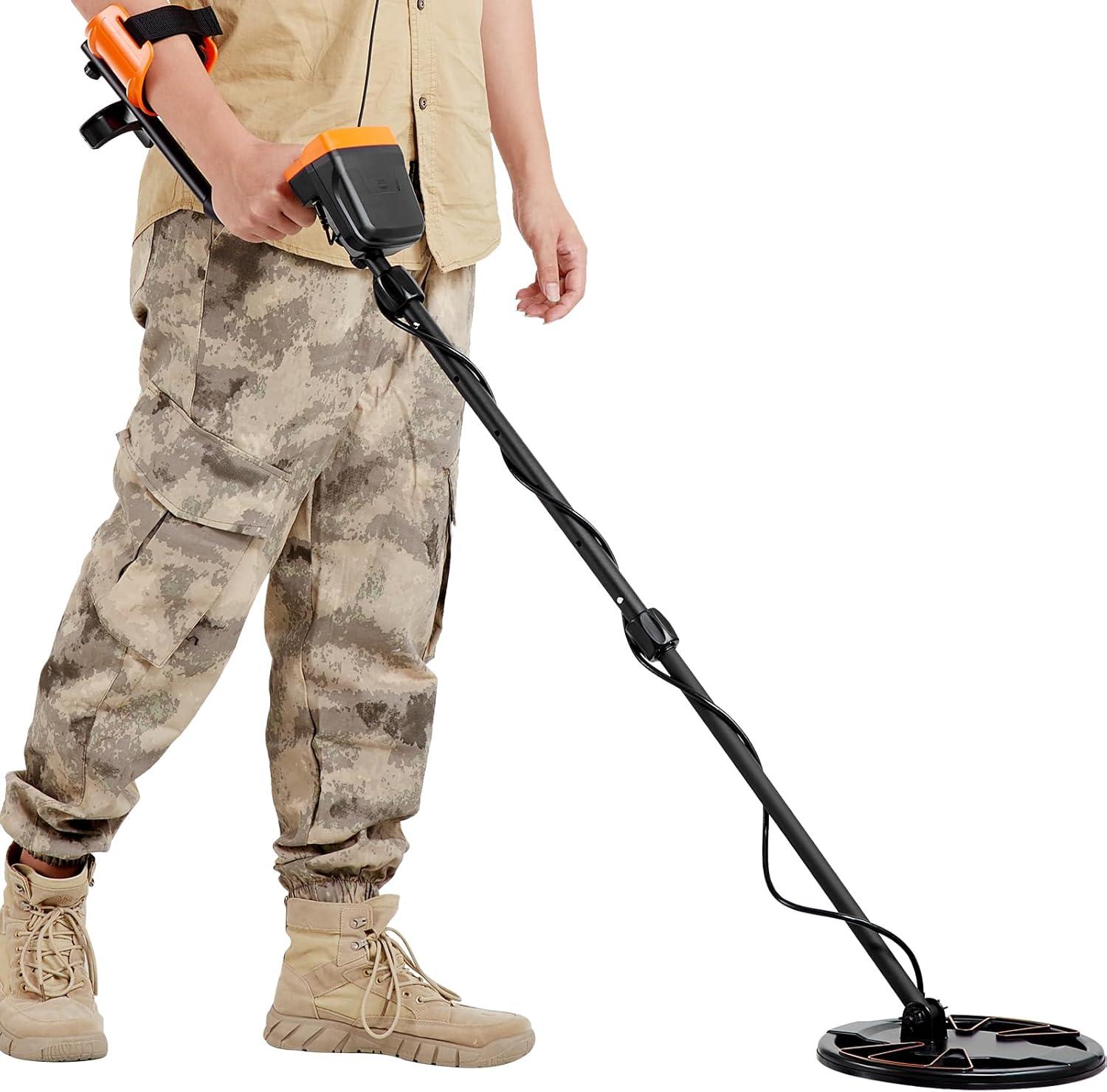 image:imageVEVOR Metal Detector for Adults amp Kids 10 Inch Waterproof Search Coil with LCD Display 7 Modes Adjustable 4152 Aluminum Stem DSP Chip Higher Accuracy Gold Detector 10 Detection Depth10inch