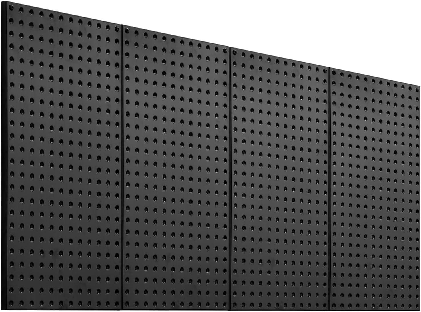 image:imageVEVOR Metal Pegboard Panels 24 x 12 Pegboard 4 Panels Heavy Duty Peg Board Wall Organizer with Accessories for Living Room Garage Tool Storage Office Organization Craft Room Kitchen Home Black4 PCS