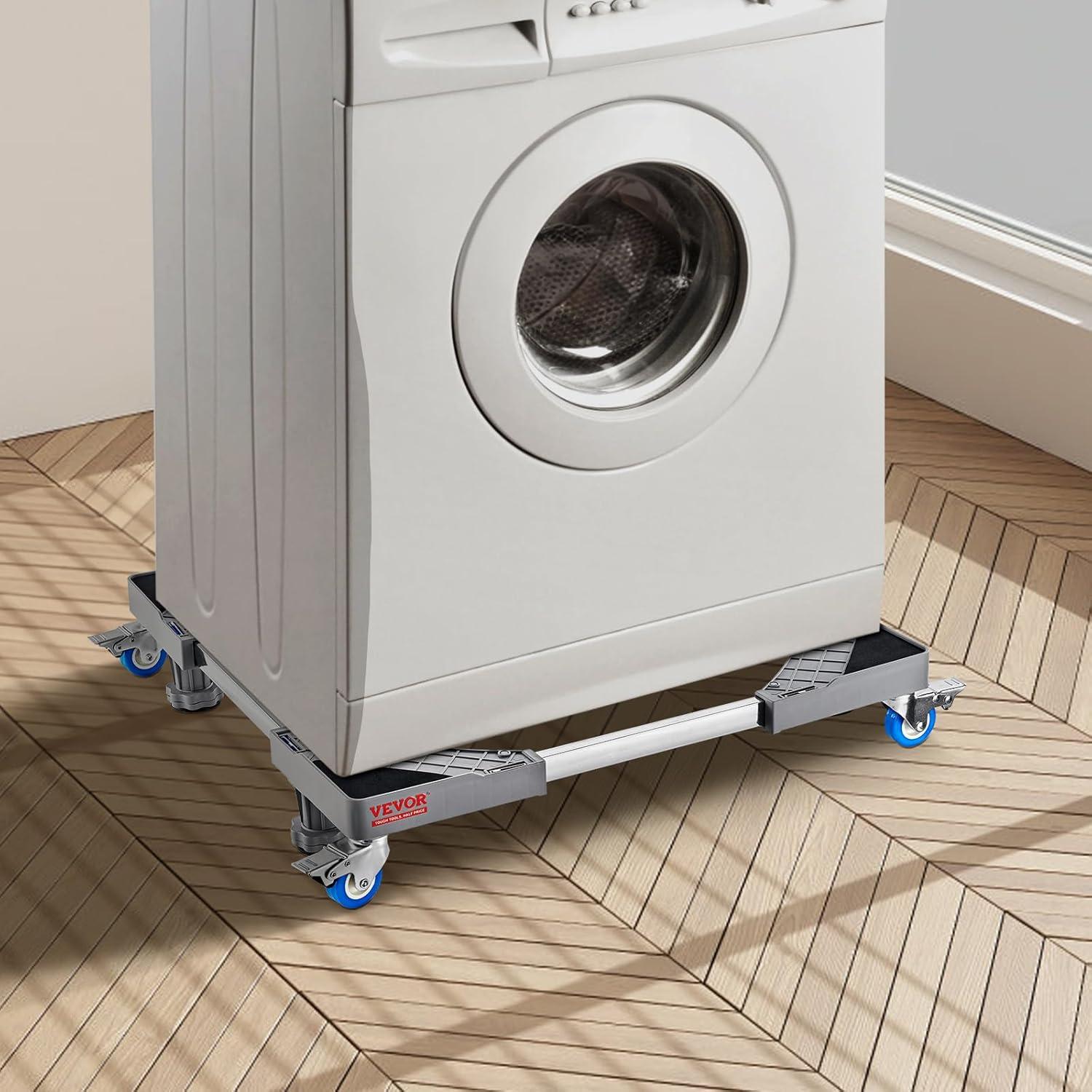 image:imageVEVOR Mini Fridge Stand 1625 Adjustable Dolly Washing Machine Stand Base with 4 Strong Feet 4 Locking Swivel Wheels Furniture Mover Mobile Base for Washing Machine Washer and Dryer1625inch