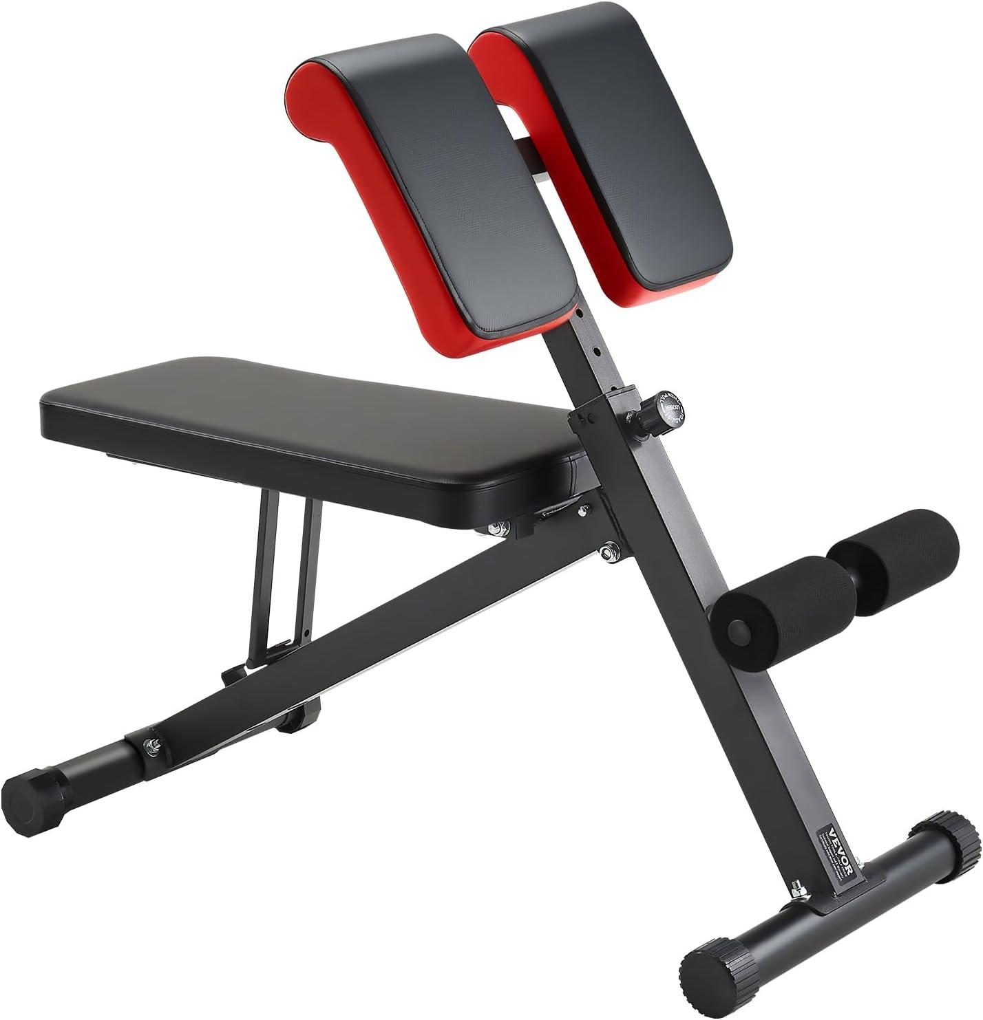 image:imageVEVOR MultiFunctional Weight Bench for Full Body Workout Roman Chair Hyperextension Bench 330 lbs Adjustable amp Foldable Equipment for Back Arm Core Ab Workout Sit Up Exercise Machine for Home Gym