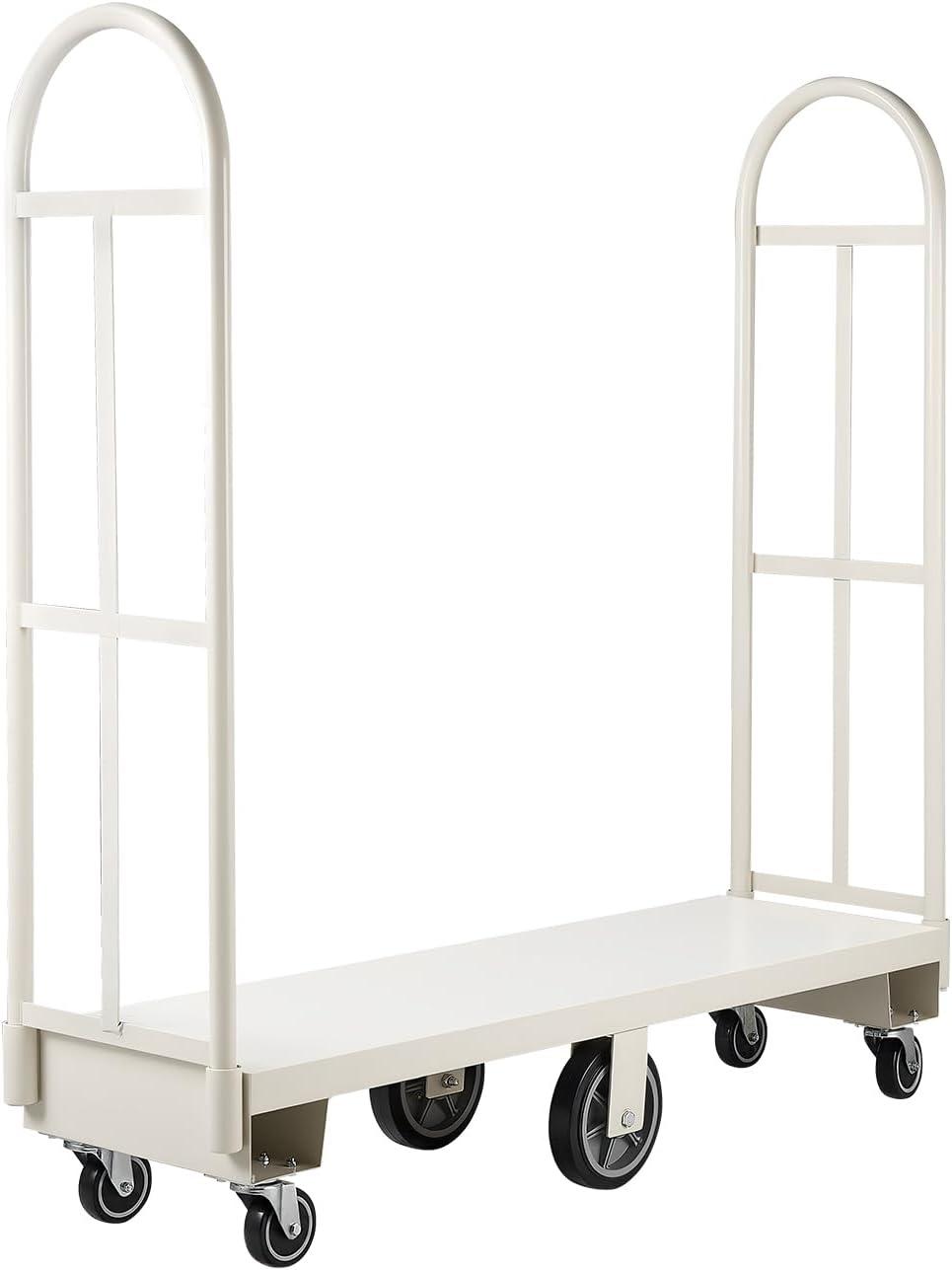 image:imageVEVOR Platform Truck 2000 lbs Capacity Steel Flatbed Cart 47 Length x 24 Width x 32 Height Flat Dolly Hand Trucks with 5 Nylon Casters HeavyDuty Utility Push Carts for Luggage Moving2000 LBS UBoat