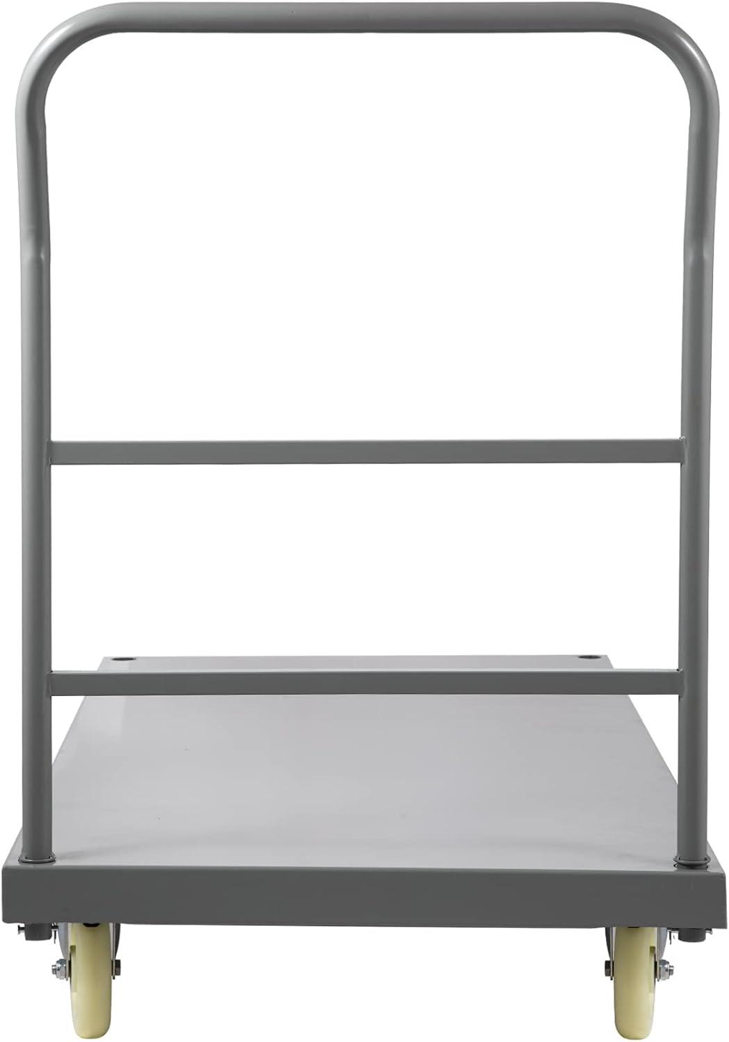 image:imageVEVOR Platform Truck 2000 lbs Capacity Steel Flatbed Cart 47 Length x 24 Width x 32 Height Flat Dolly Hand Trucks with 5 Nylon Casters HeavyDuty Utility Push Carts for Luggage Moving2000 LBS