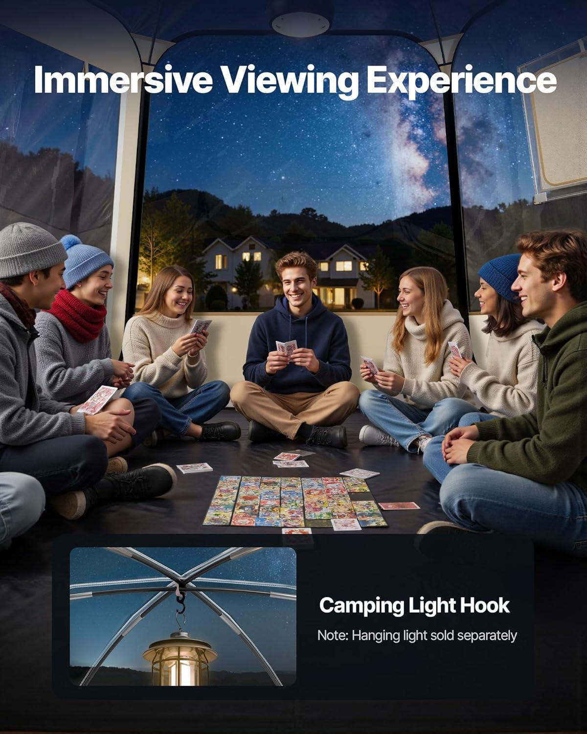 image:imageVEVOR Pop up Bubble Tent 15 x 138 ft Waterproof amp UVResistant Clear Camping Tent Shelter Outdoor Garden Dome Igloo Tents with Windows 540 Panoramic View for 1215 Persons Patio BackyardTransparent 12ft Bubble Tent for 810 Person