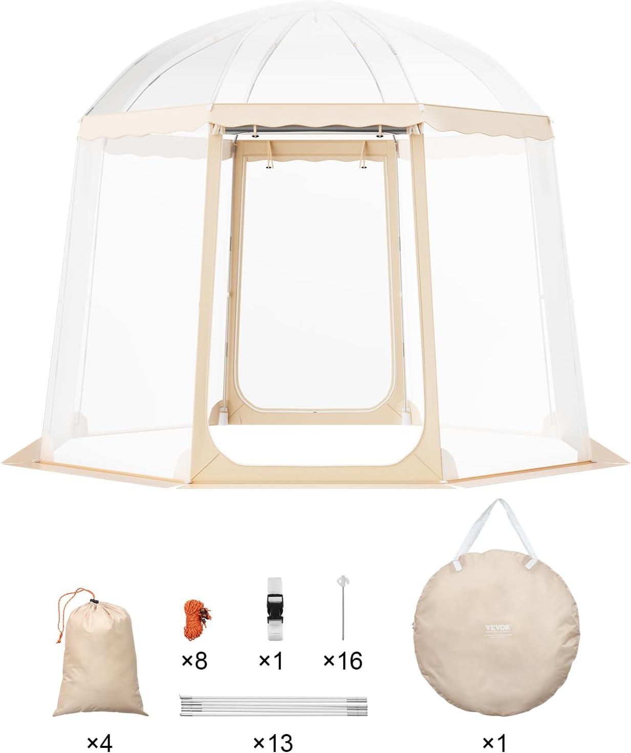 image:imageVEVOR Pop up Bubble Tent 15 x 138 ft Waterproof amp UVResistant Clear Camping Tent Shelter Outdoor Garden Dome Igloo Tents with Windows 540 Panoramic View for 1215 Persons Patio BackyardTransparent 10ft Bubble Tent for 48 Person