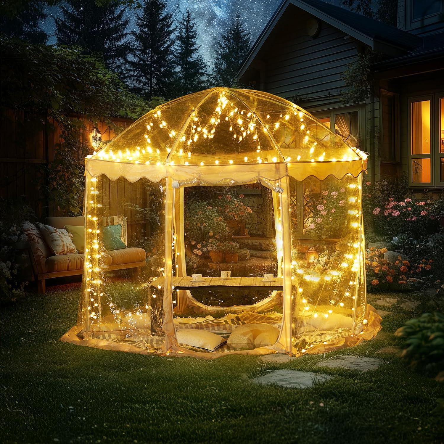 image:imageVEVOR Pop up Bubble Tent 15 x 138 ft Waterproof amp UVResistant Clear Camping Tent Shelter Outdoor Garden Dome Igloo Tents with Windows 540 Panoramic View for 1215 Persons Patio BackyardTransparent 10ft Bubble Tent for 48 Person