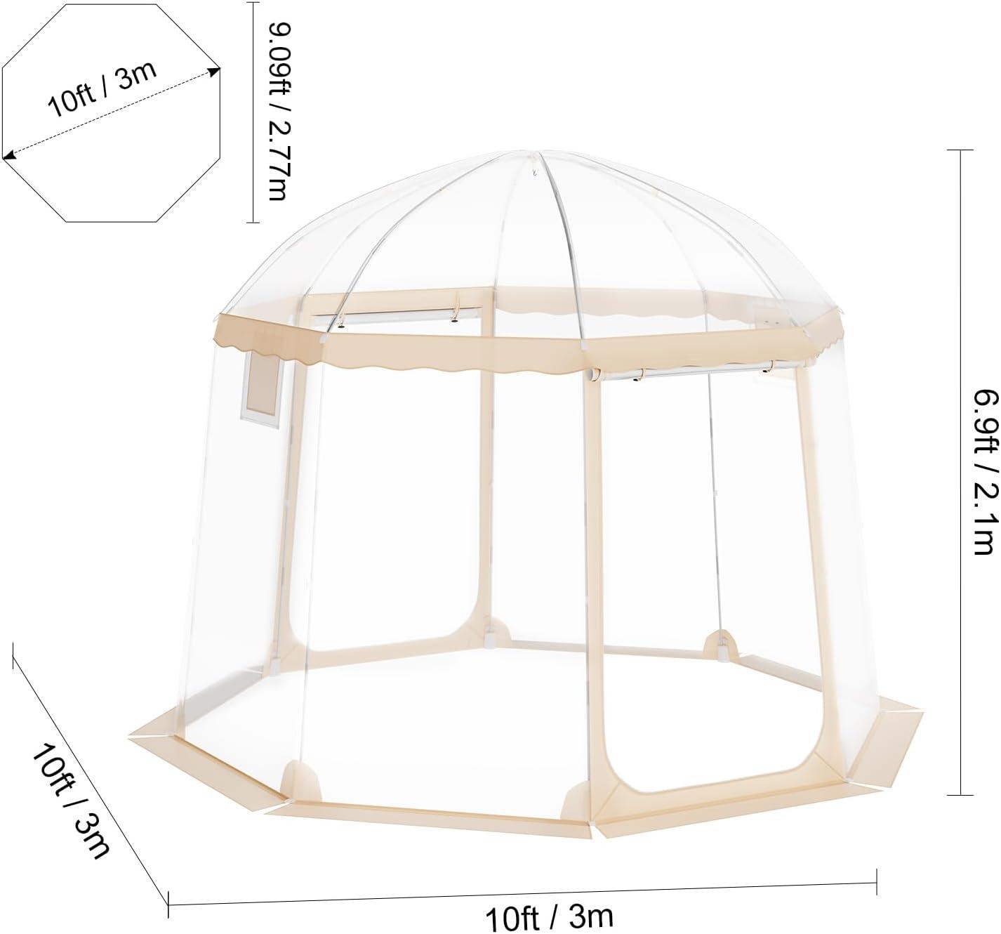 image:imageVEVOR Pop up Bubble Tent 15 x 138 ft Waterproof amp UVResistant Clear Camping Tent Shelter Outdoor Garden Dome Igloo Tents with Windows 540 Panoramic View for 1215 Persons Patio BackyardTransparent 10ft Bubble Tent for 48 Person
