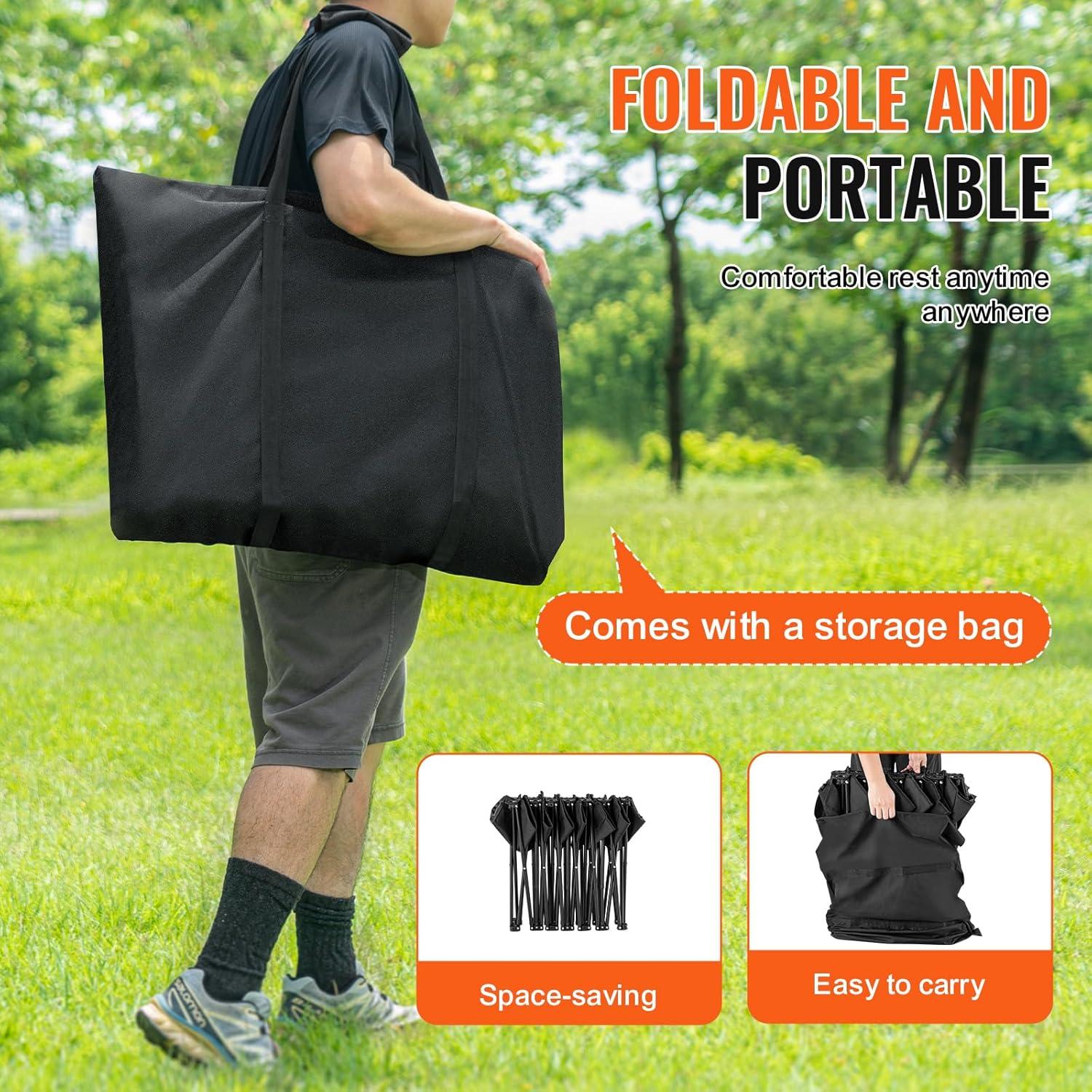 image:imageVEVOR Portable Folding Bench 6 Seats Foldable Sideline Bench Outdoor Camping Bench Chairs with Carry Bag Team Sport Sideline Benches for Football Camping Fishing No Assembly Instant SeatingNo Backrest or Canopy 6 Seats
